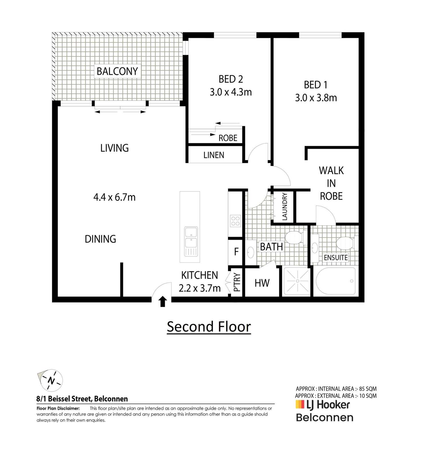 Floorplan of Homely apartment listing, 8/1 Beissel Street, Belconnen ACT 2617