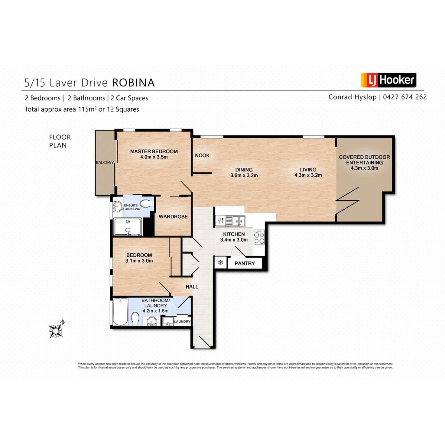 Floorplan of Homely apartment listing, 5/15 Laver Drive, Robina QLD 4226
