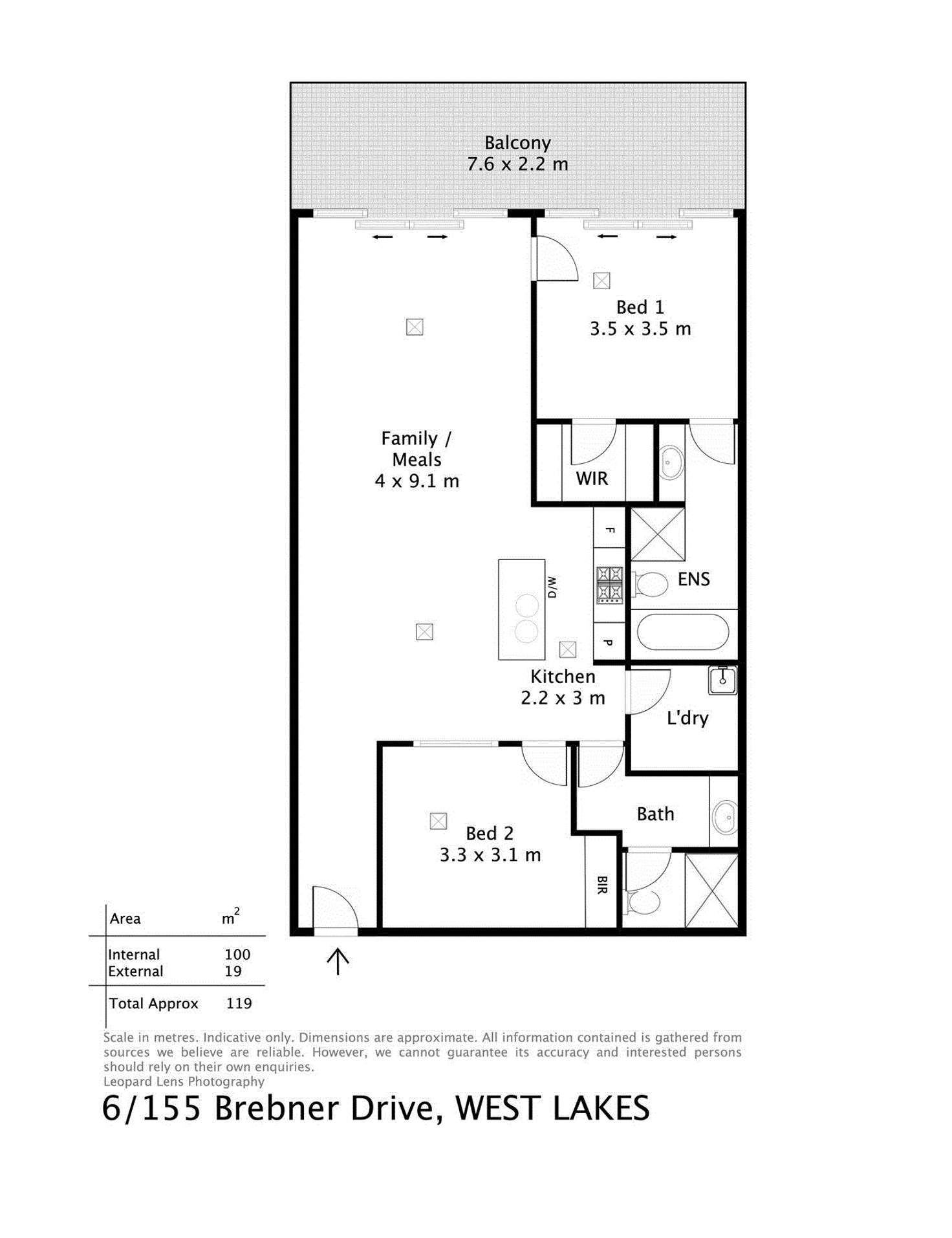 Floorplan of Homely apartment listing, 6/155 Brebner Drive, West Lakes SA 5021