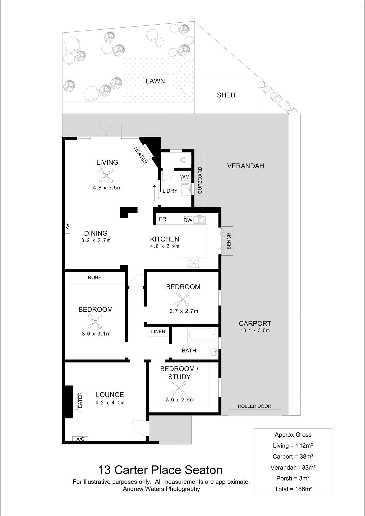 Floorplan of Homely house listing, 13 Carter Place, Seaton SA 5023