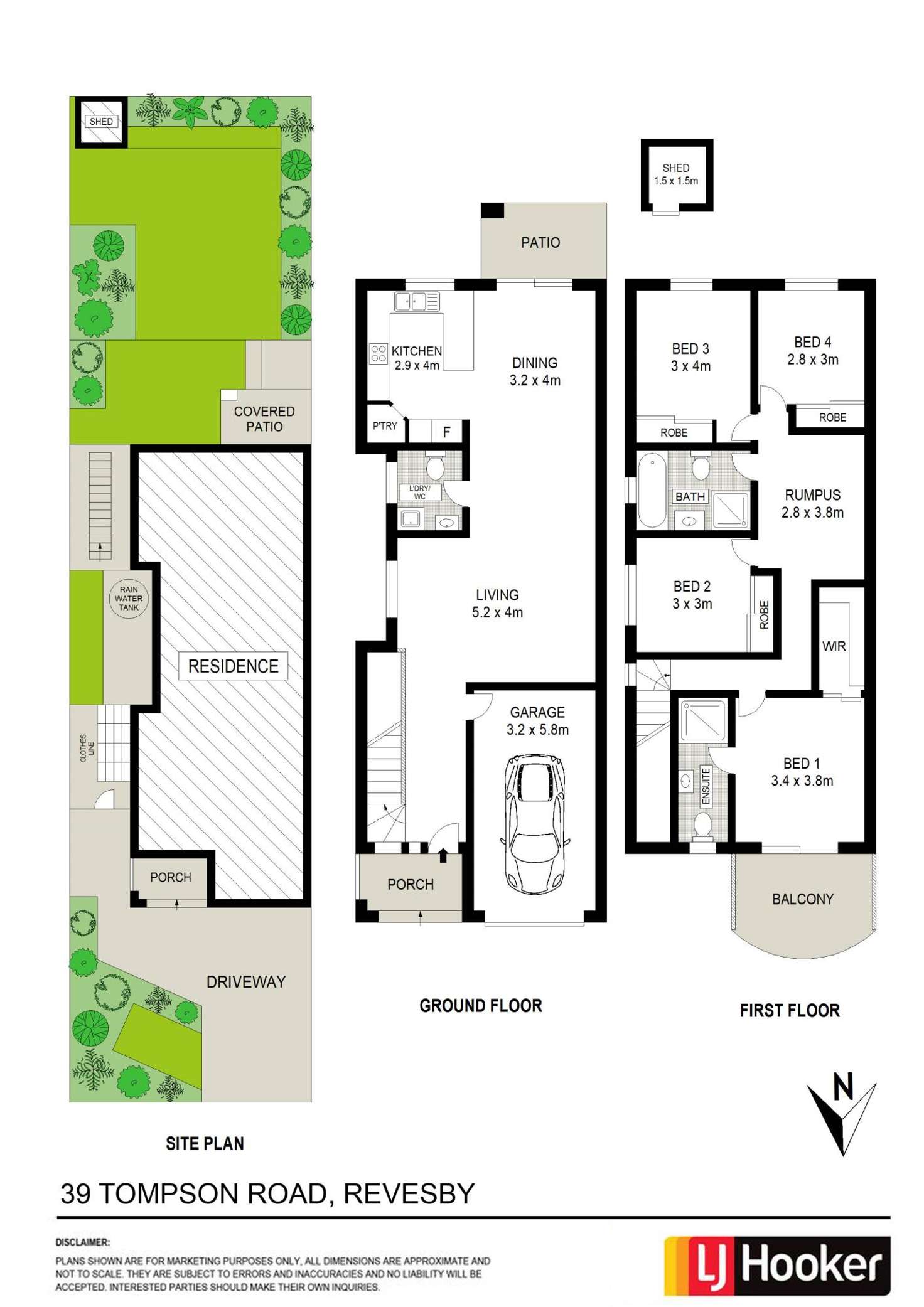 Floorplan of Homely semiDetached listing, 39 Tompson Road, Revesby NSW 2212