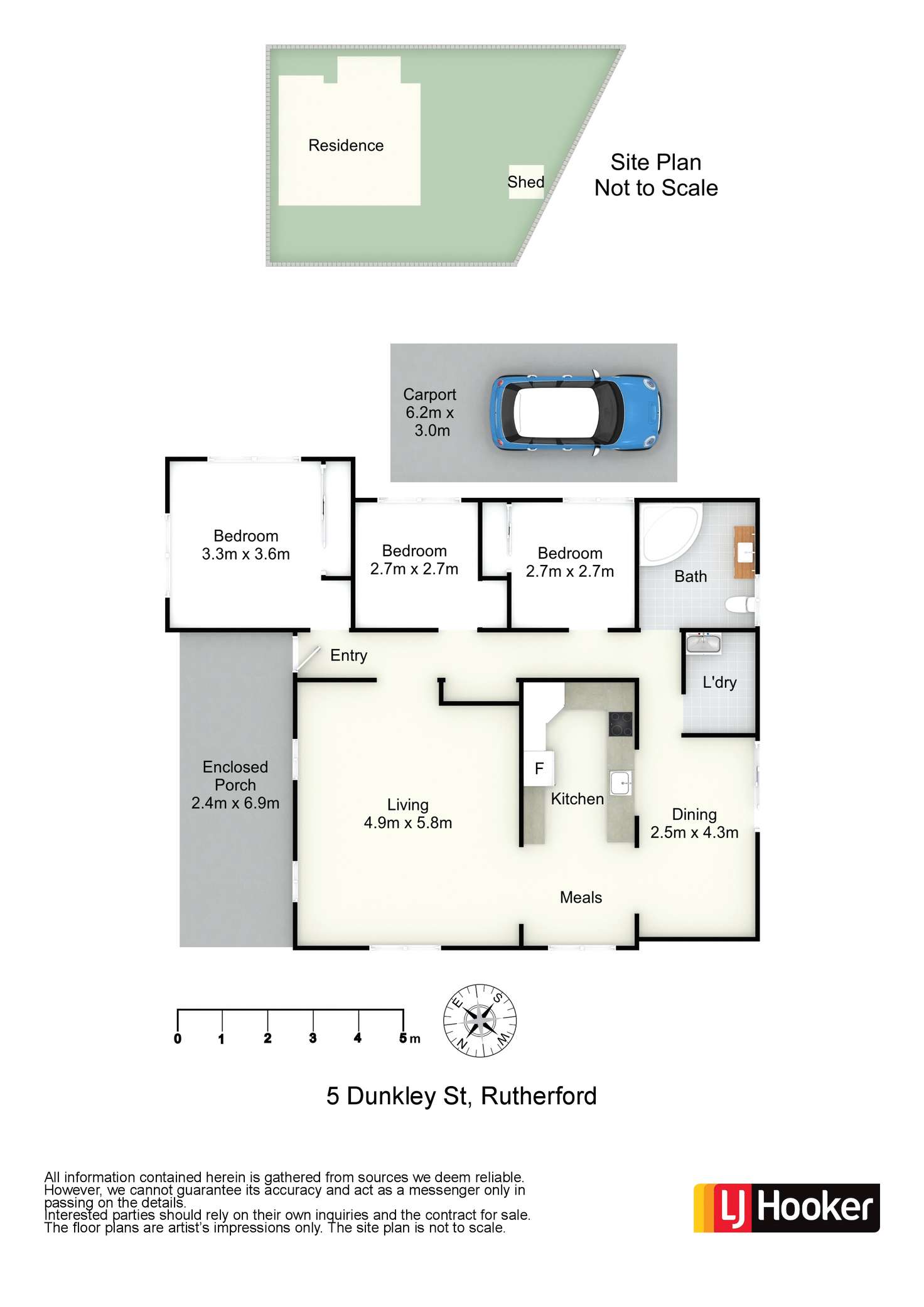 Floorplan of Homely house listing, 5 Dunkley Street, Rutherford NSW 2320