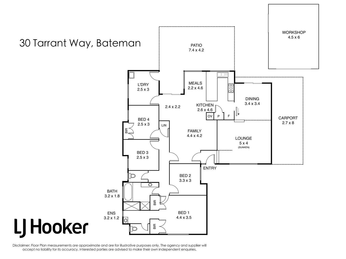 Floorplan of Homely house listing, 30 Tarrant Way, Bateman WA 6150