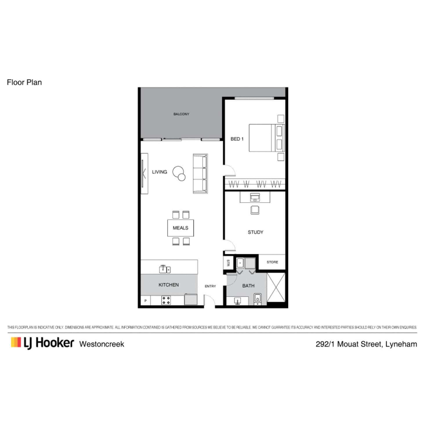 Floorplan of Homely unit listing, 292/1 Mouat Street, Lyneham ACT 2602