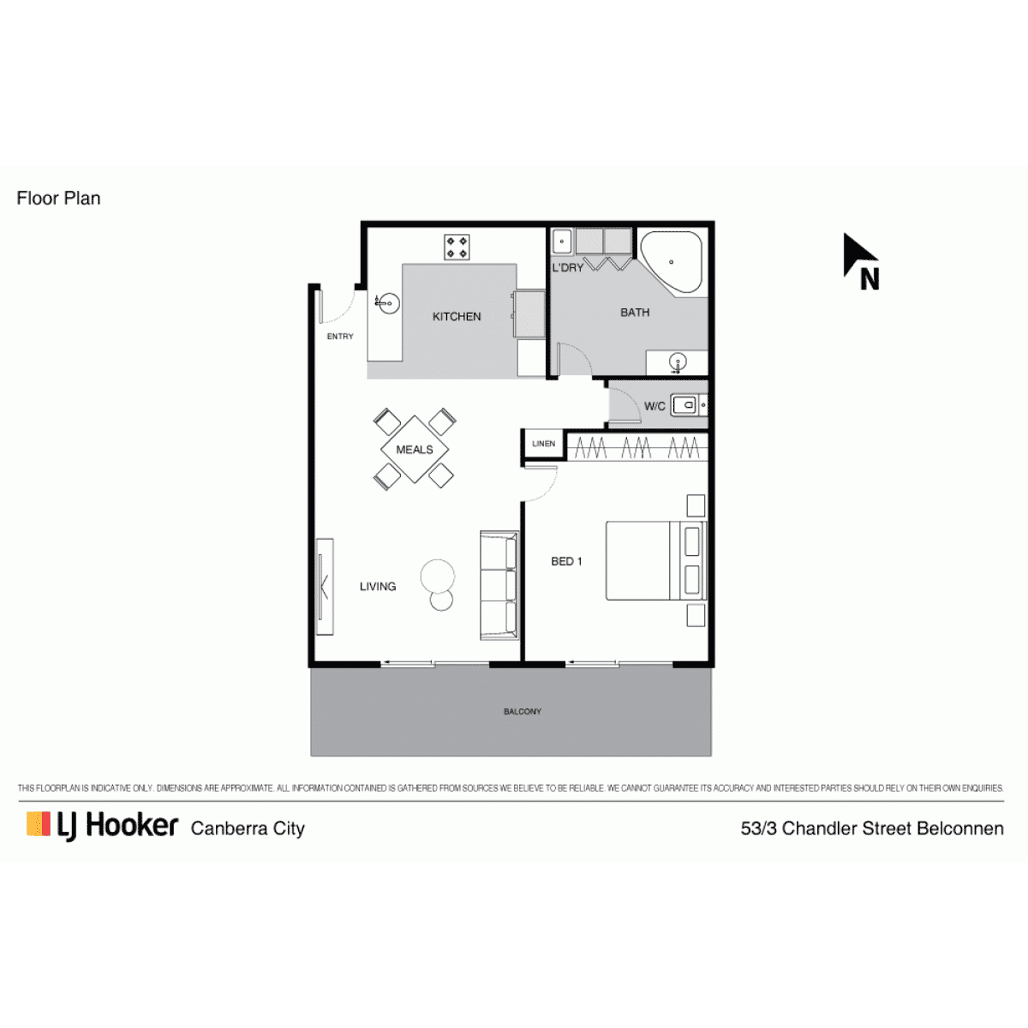 Floorplan of Homely apartment listing, 53/13 Chandler Street, Belconnen ACT 2617