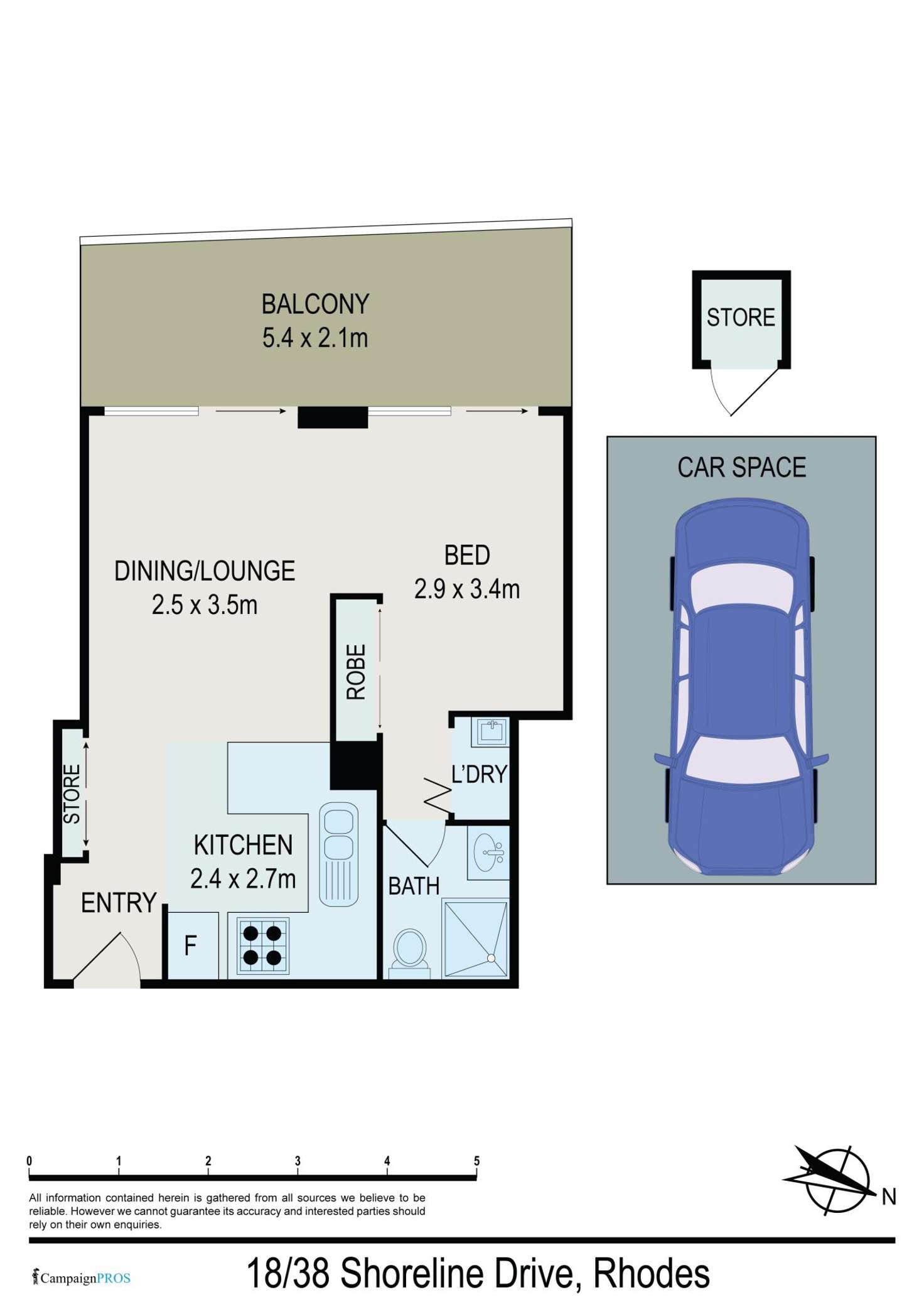 Floorplan of Homely unit listing, 18/38 Shoreline Drive, Rhodes NSW 2138