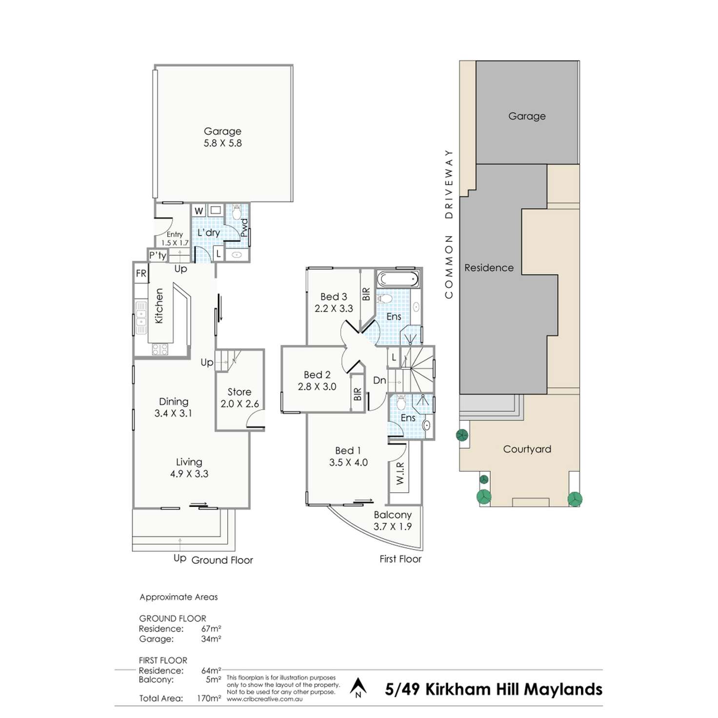 Floorplan of Homely townhouse listing, 5/49 Kirkham Hill Terrace, Maylands WA 6051