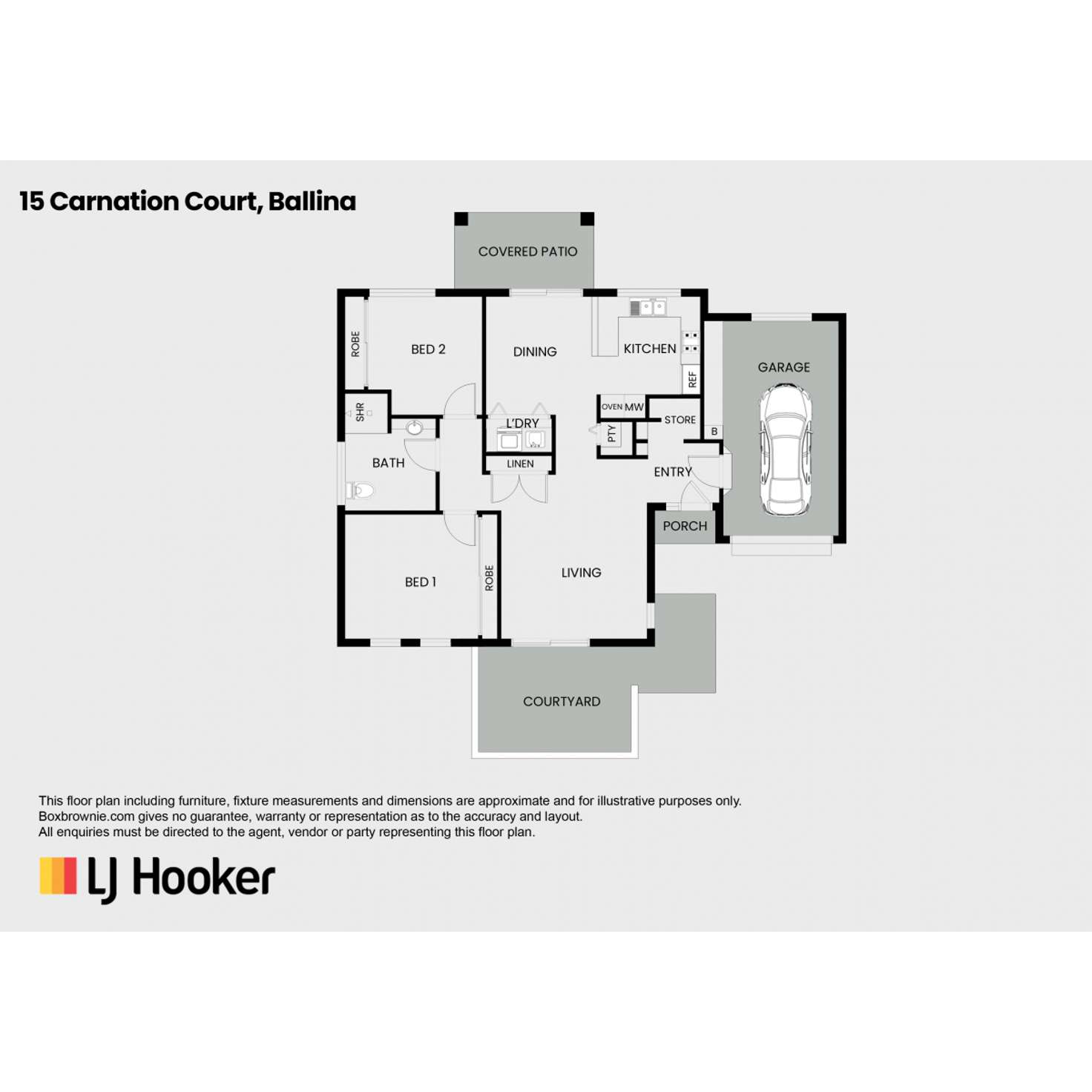 Floorplan of Homely villa listing, 15 Carnation Court, Ballina NSW 2478