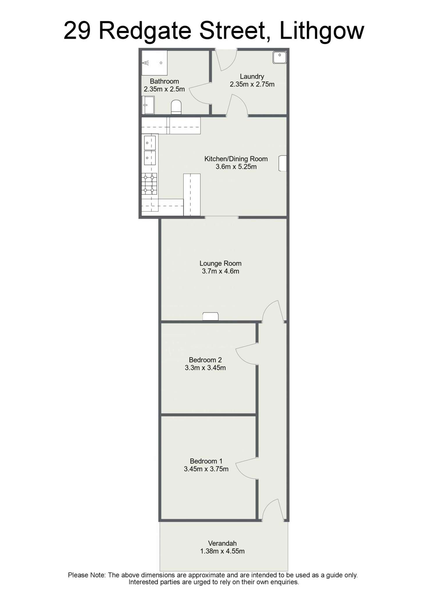 Floorplan of Homely semiDetached listing, 29 Redgate Street, Lithgow NSW 2790