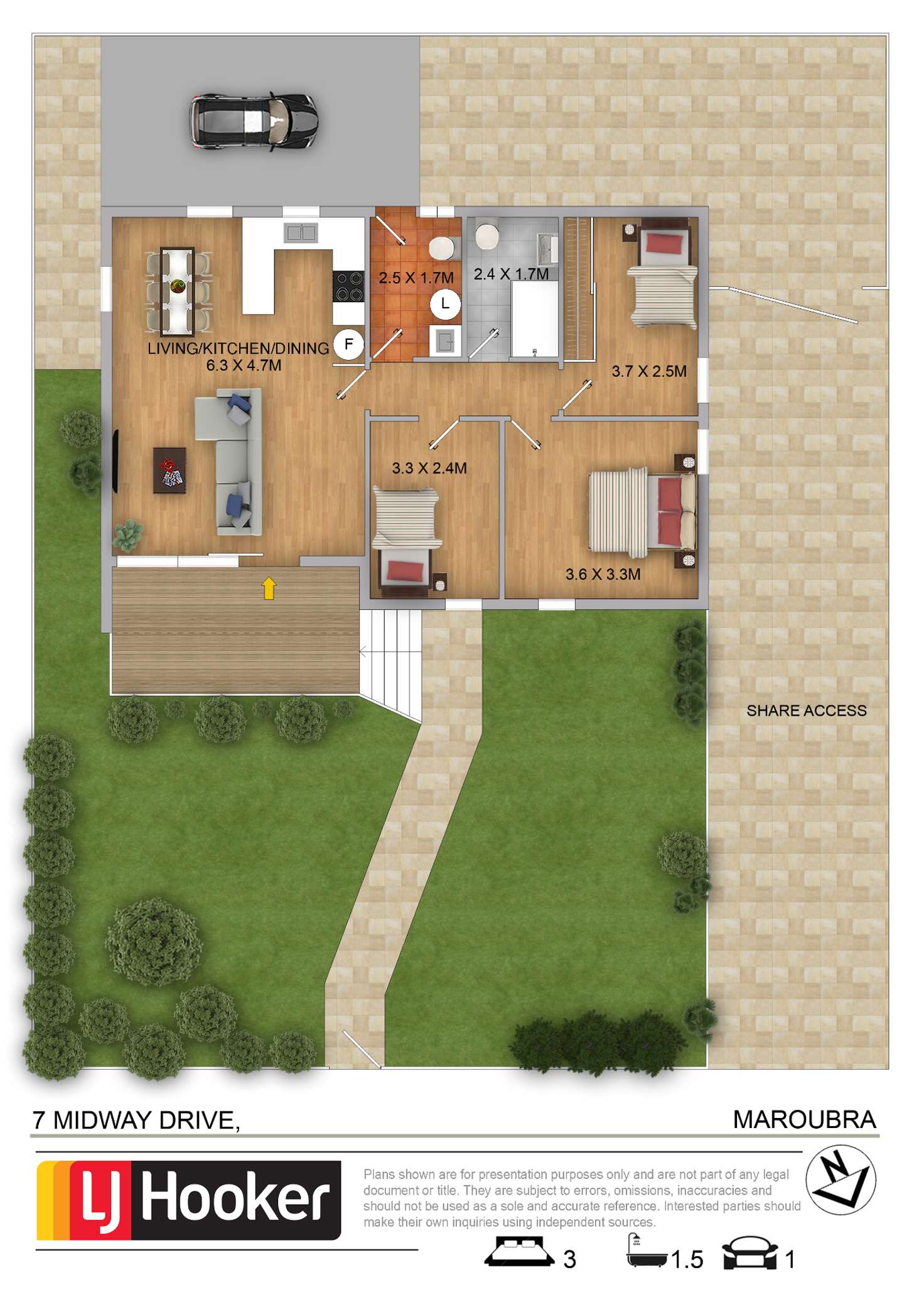 Floorplan of Homely house listing, 7 Midway Drive, Maroubra NSW 2035