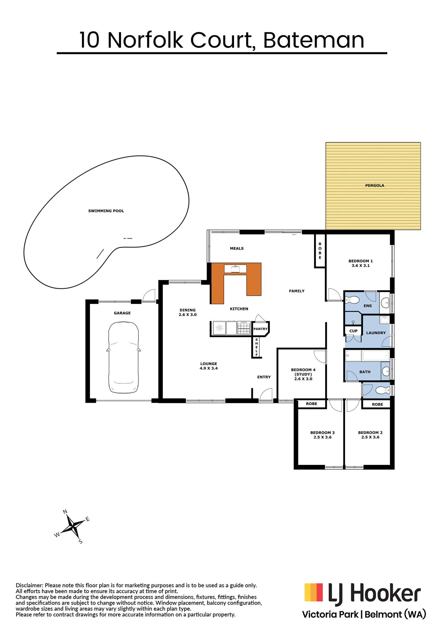 Floorplan of Homely house listing, 10 Norfolk Court, Bateman WA 6150