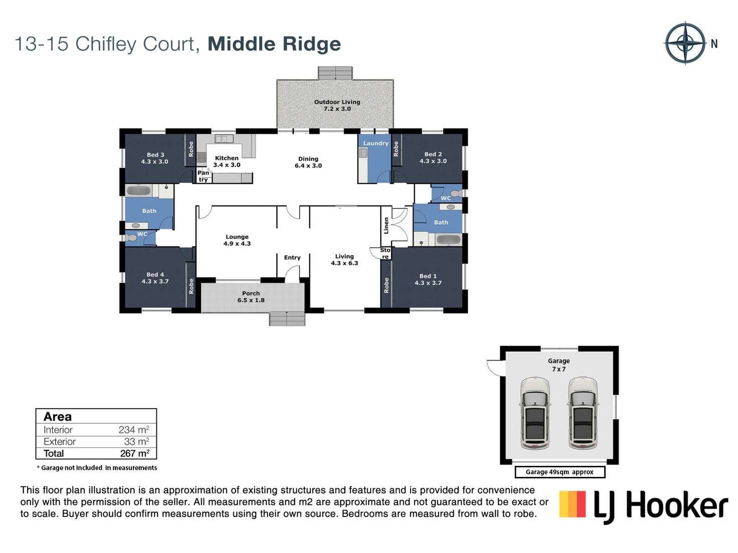 Floorplan of Homely house listing, 13-15 Chifley Court, Middle Ridge QLD 4350