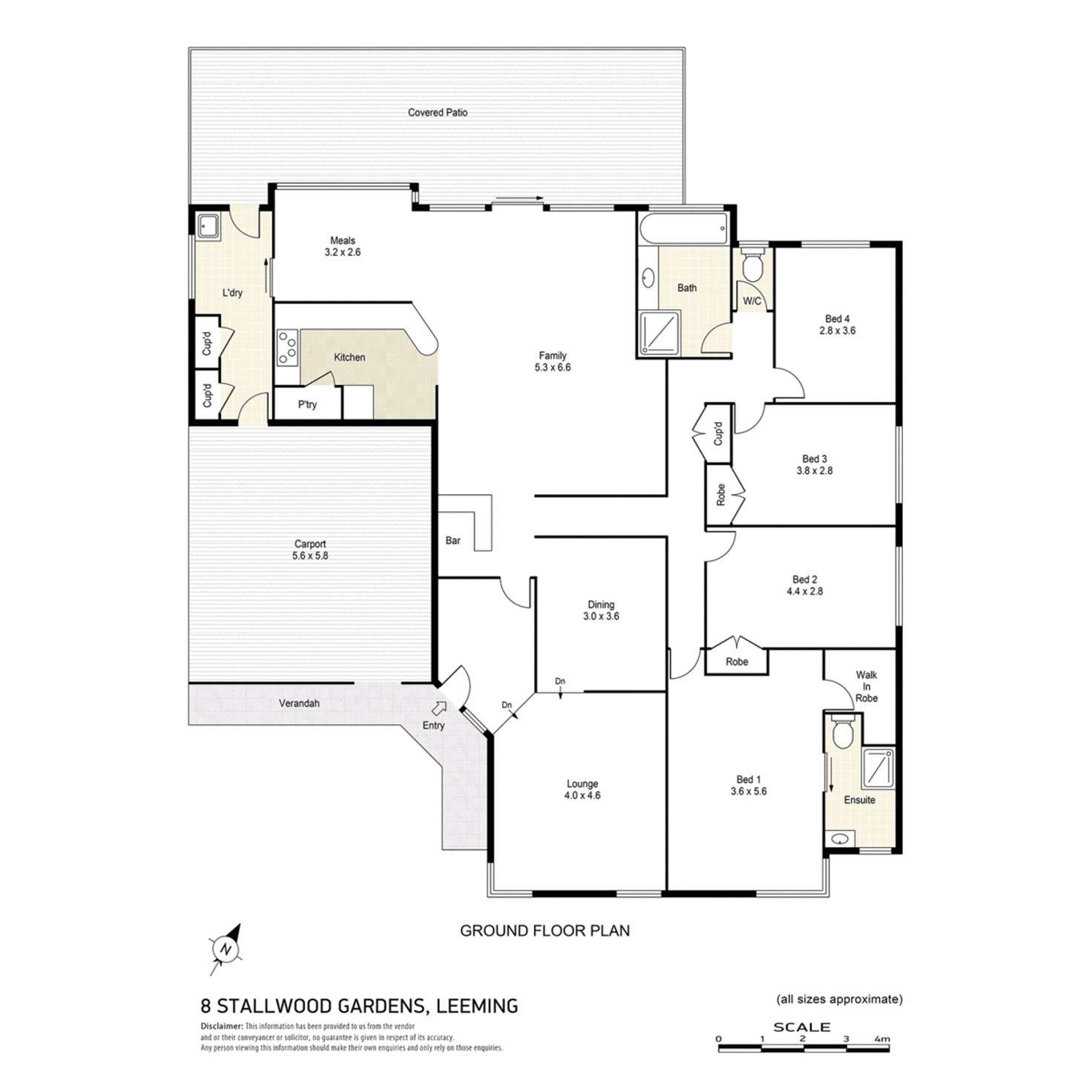 Floorplan of Homely house listing, 8 Stallwood Gardens, Leeming WA 6149