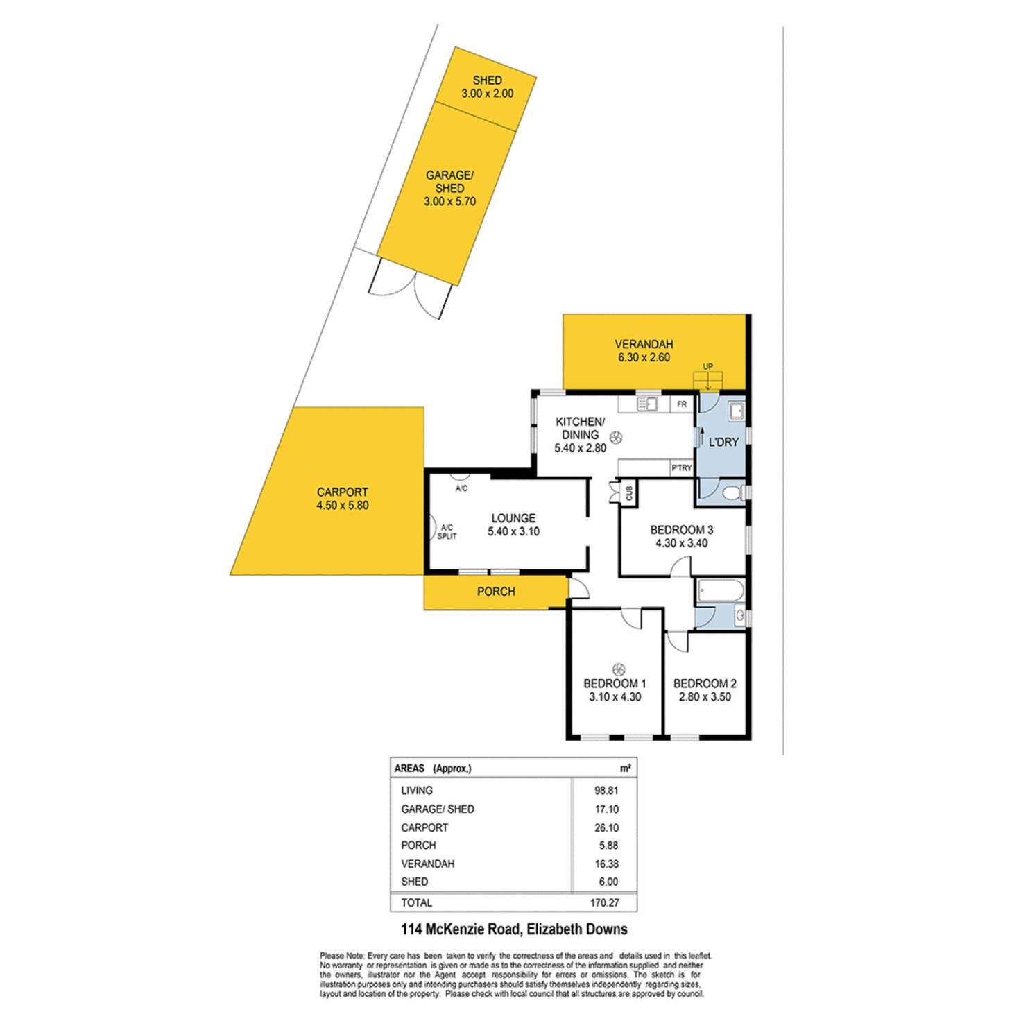 Floorplan of Homely house listing, 114 McKenzie Road, Elizabeth Downs SA 5113
