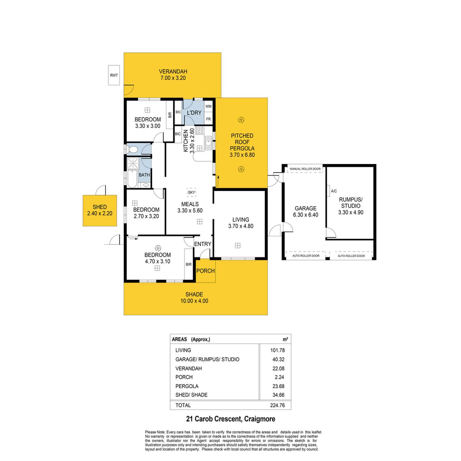 Floorplan of Homely house listing, 21 Carob Crescent, Craigmore SA 5114