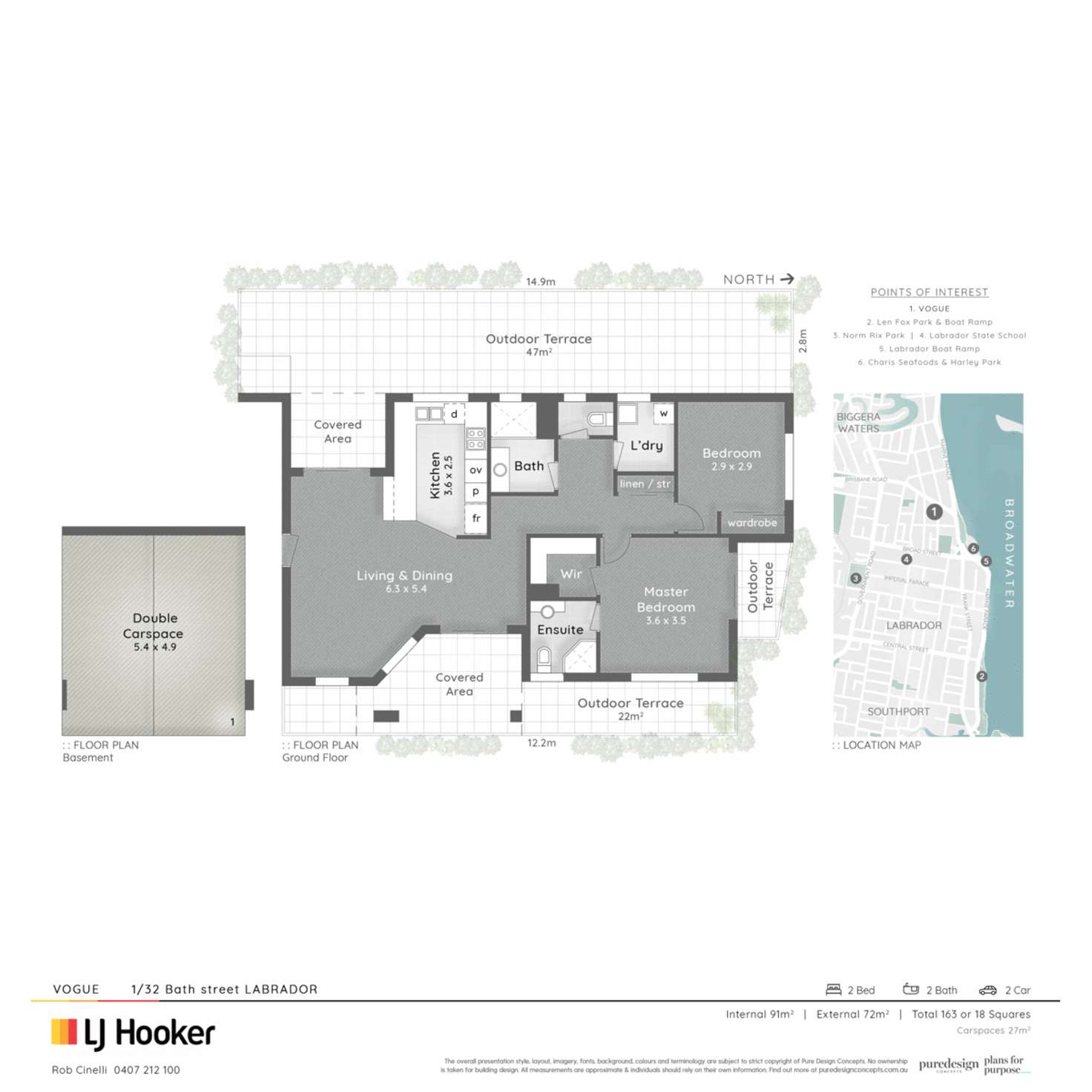 Floorplan of Homely unit listing, 1/32 Bath Street, Labrador QLD 4215