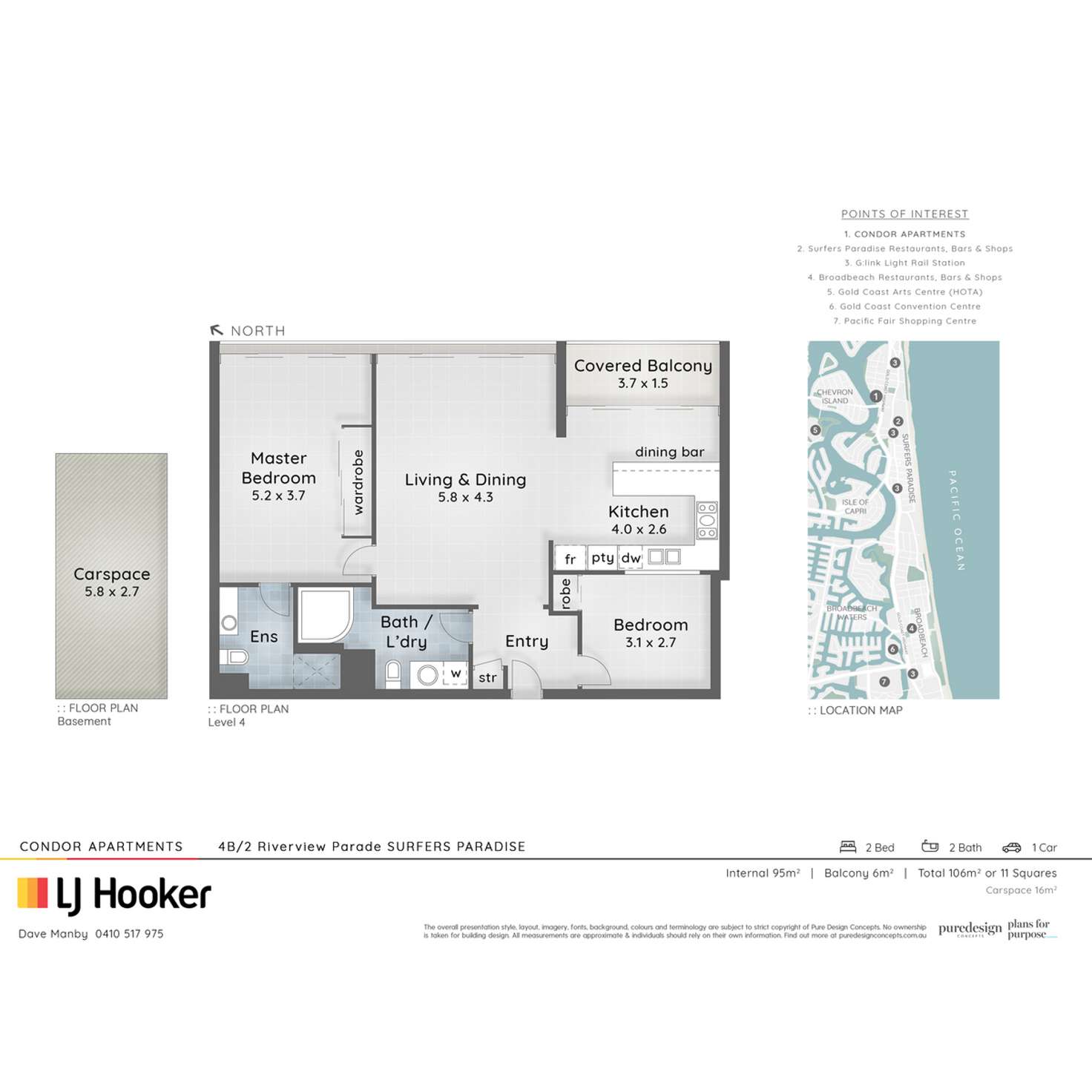 Floorplan of Homely unit listing, 4B/2 Riverview Parade, Surfers Paradise QLD 4217