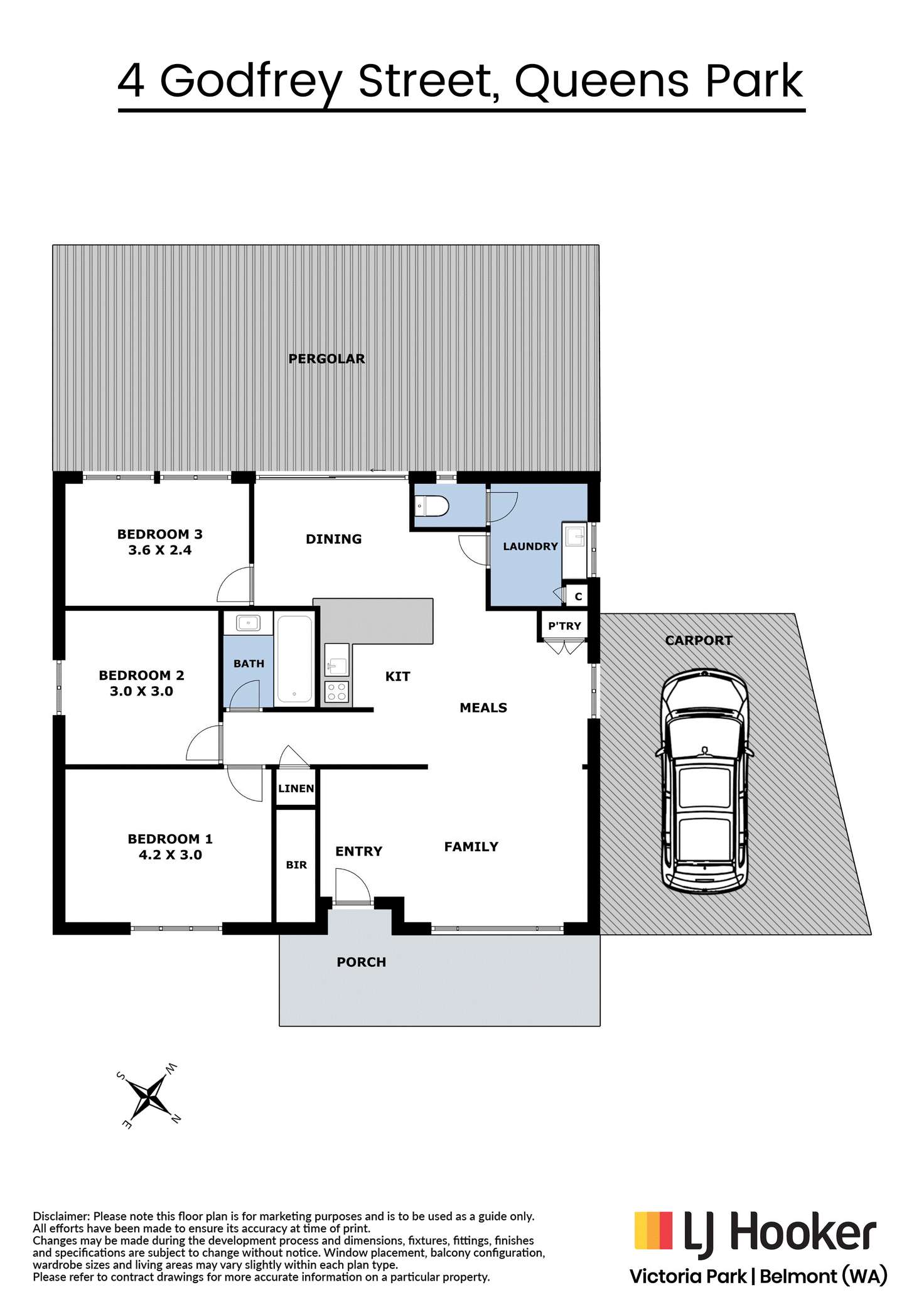 Floorplan of Homely house listing, 4 Godfrey Street, Queens Park WA 6107