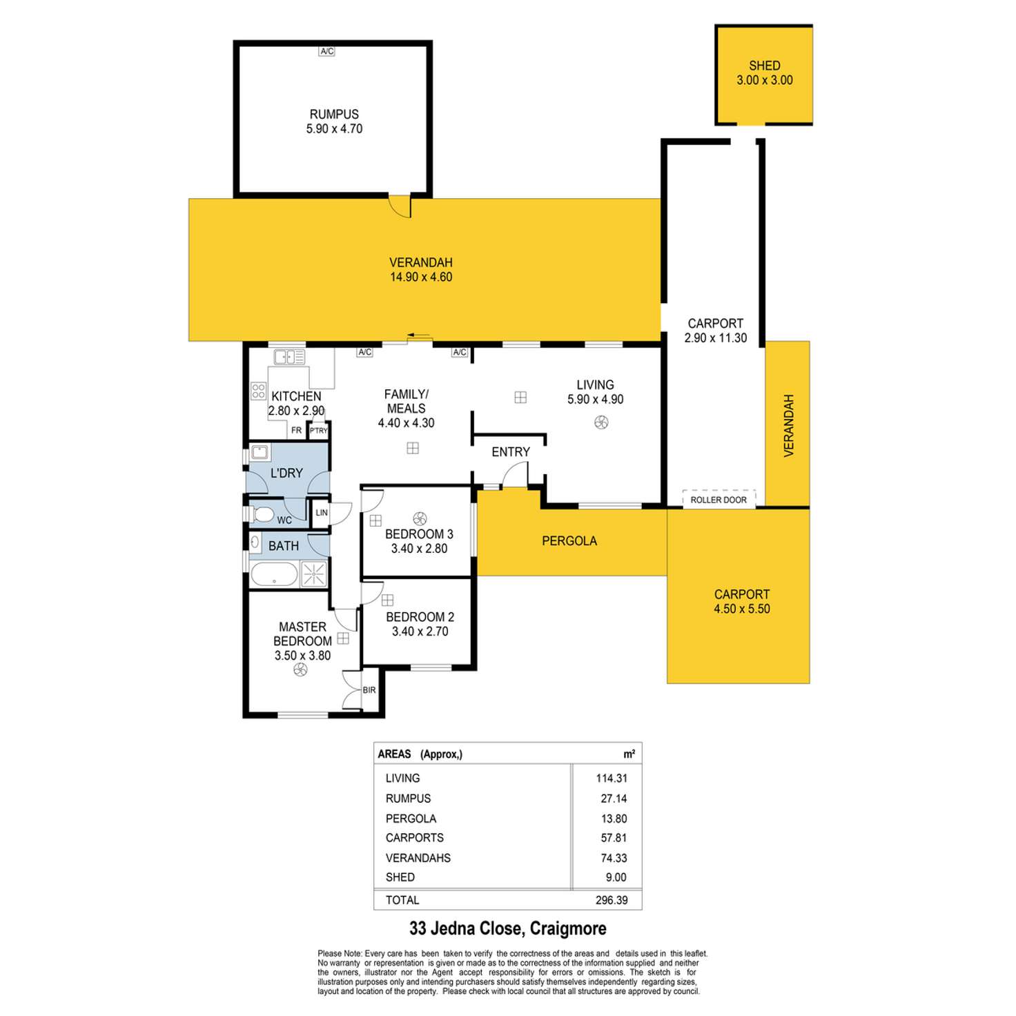 Floorplan of Homely house listing, 33 Jedna Close, Craigmore SA 5114