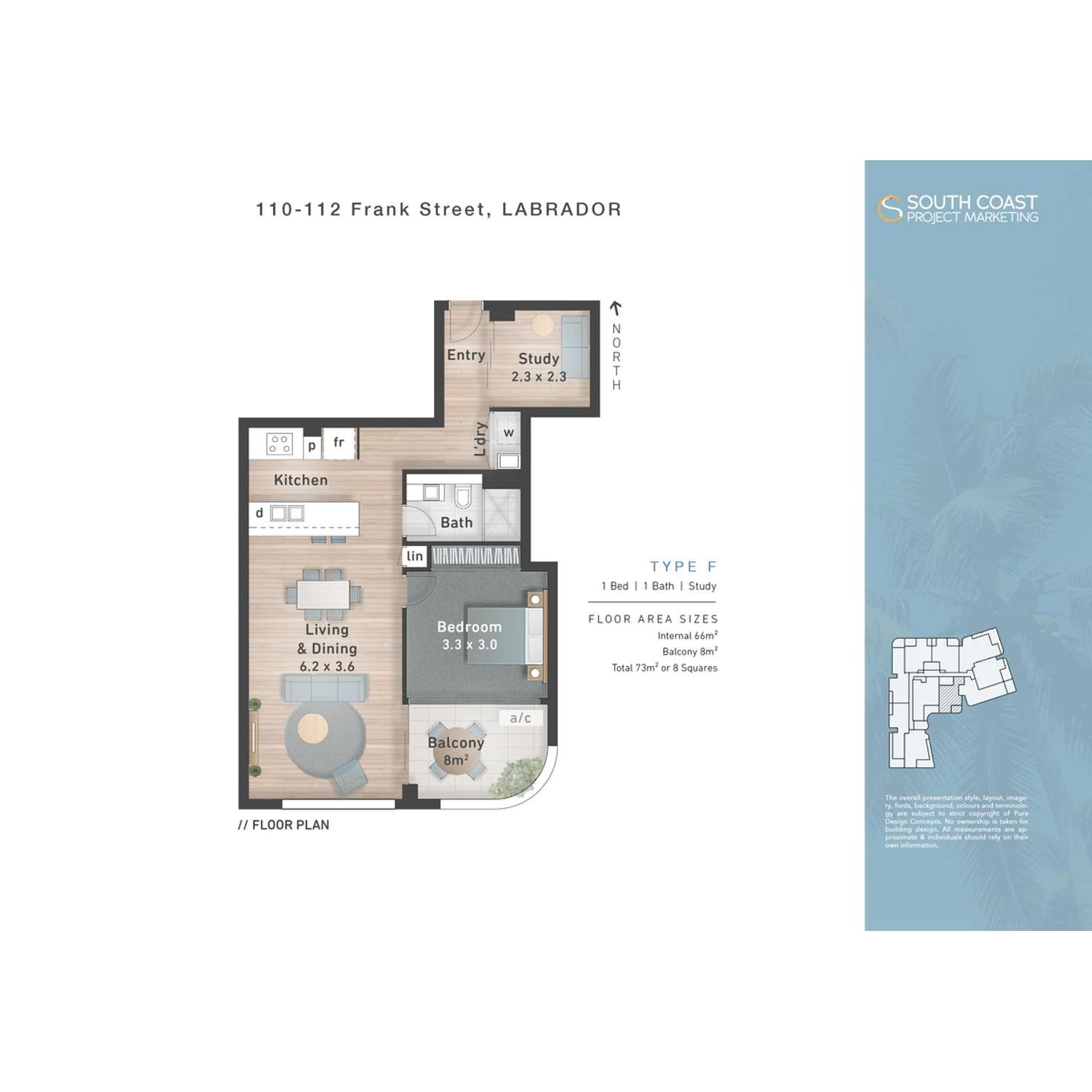 Floorplan of Homely unit listing, 307/110 Frank Street, Labrador QLD 4215