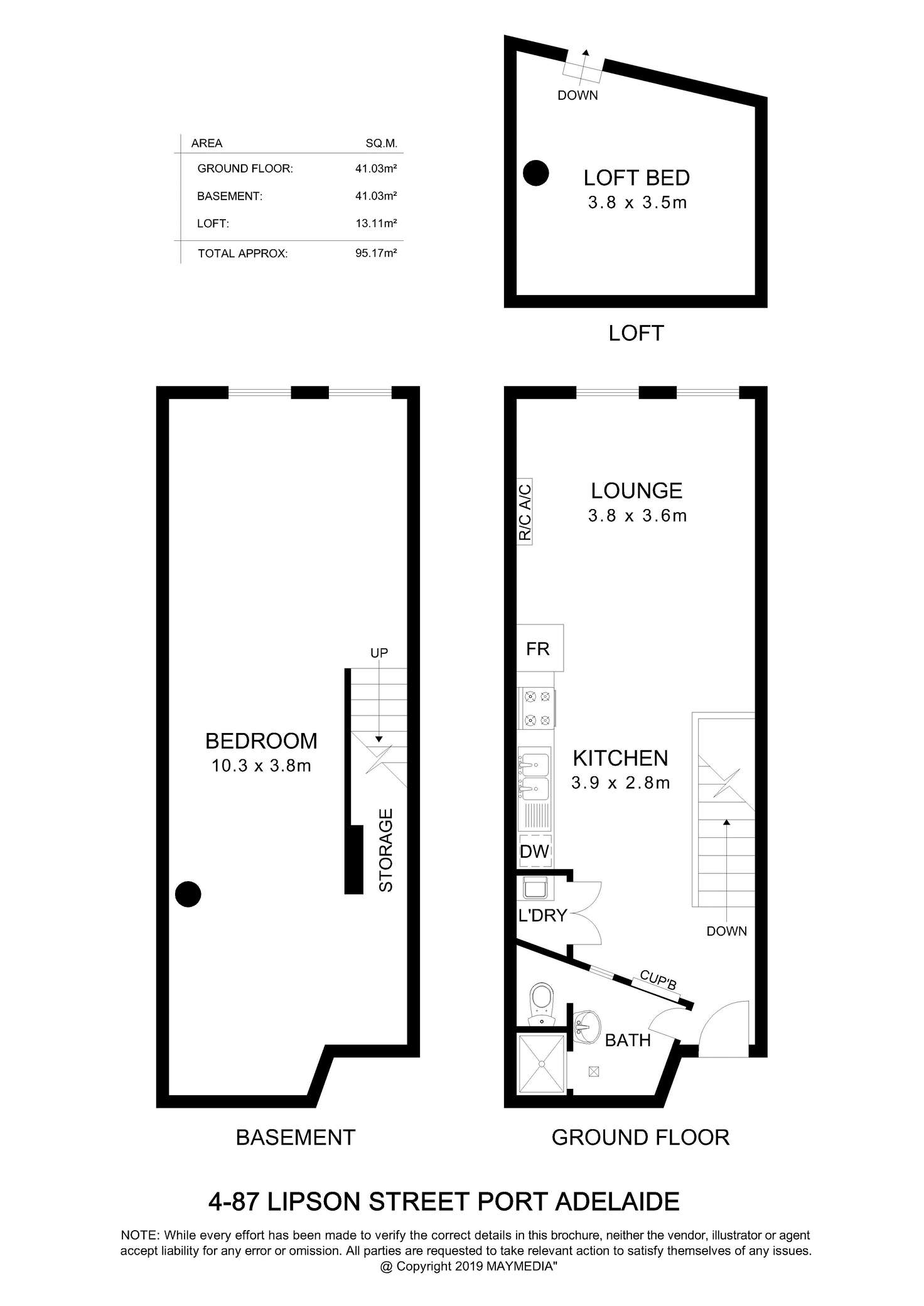 Floorplan of Homely unit listing, 3/87 Lipson Street, Port Adelaide SA 5015