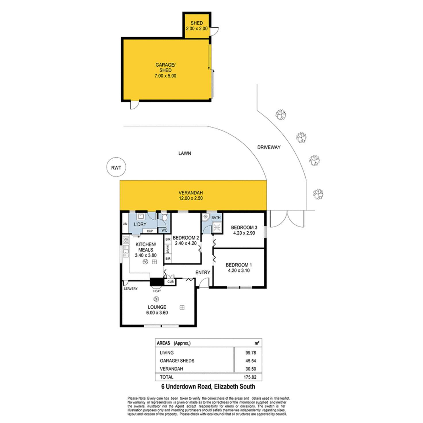 Floorplan of Homely house listing, 6 Underdown Road, Elizabeth South SA 5112