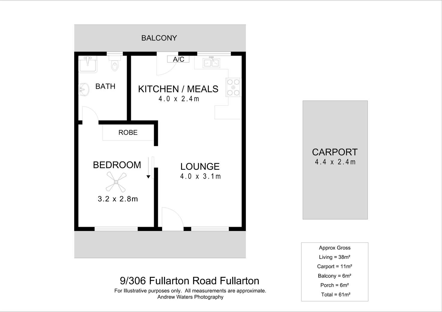 Floorplan of Homely unit listing, 9/306 Fullarton Road, Fullarton SA 5063