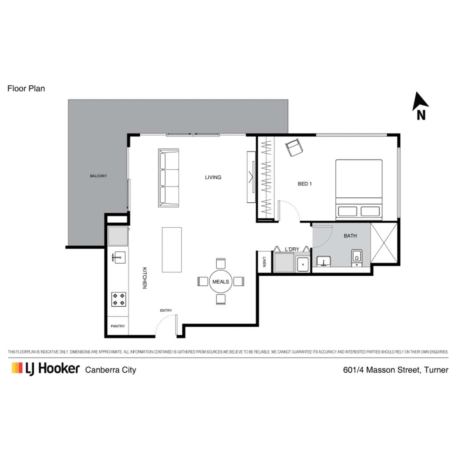 Floorplan of Homely apartment listing, 601/4 Masson Street, Turner ACT 2612