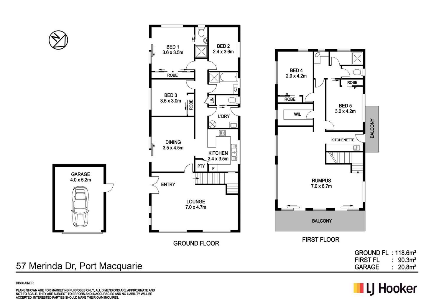 Floorplan of Homely house listing, 57 Merinda Drive, Port Macquarie NSW 2444