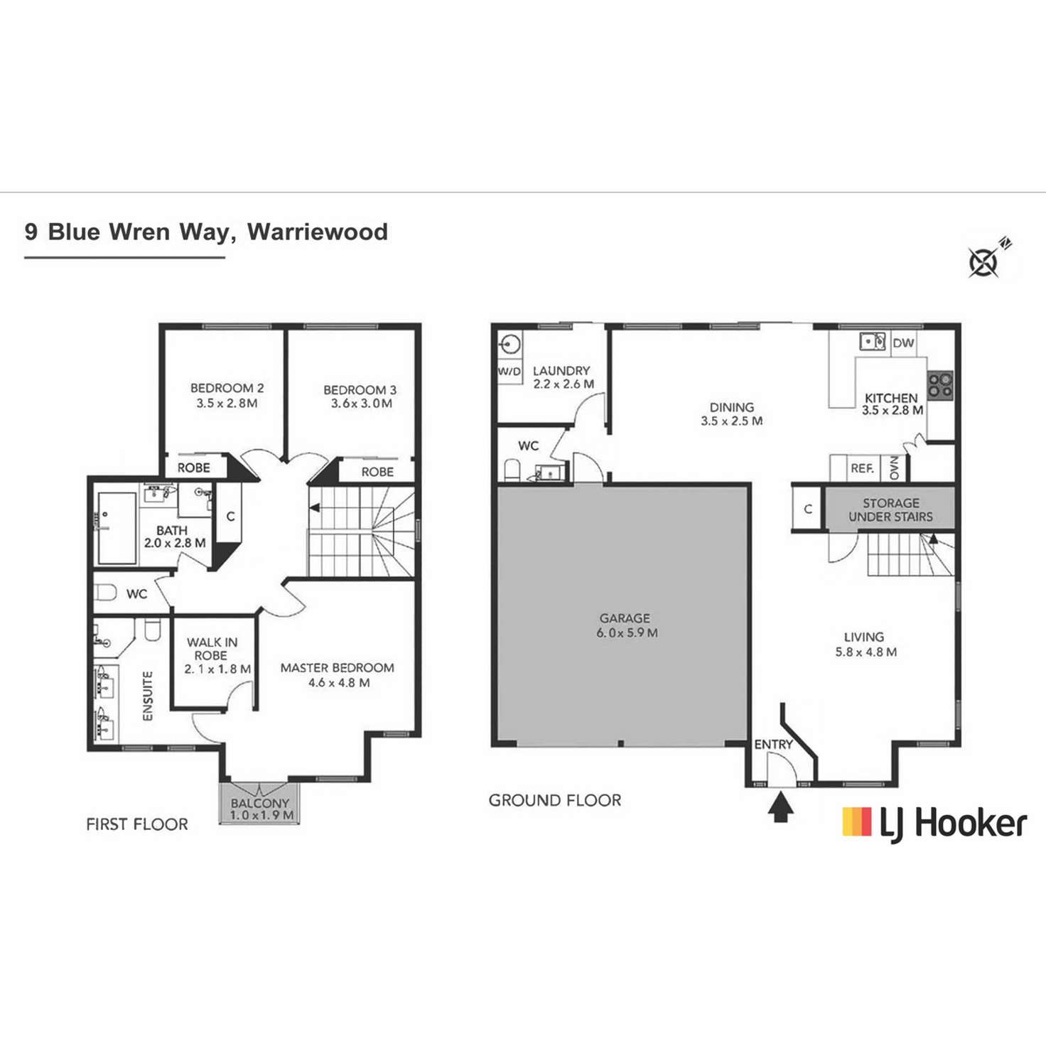 Floorplan of Homely townhouse listing, 9 Blue Wren Way, Warriewood NSW 2102