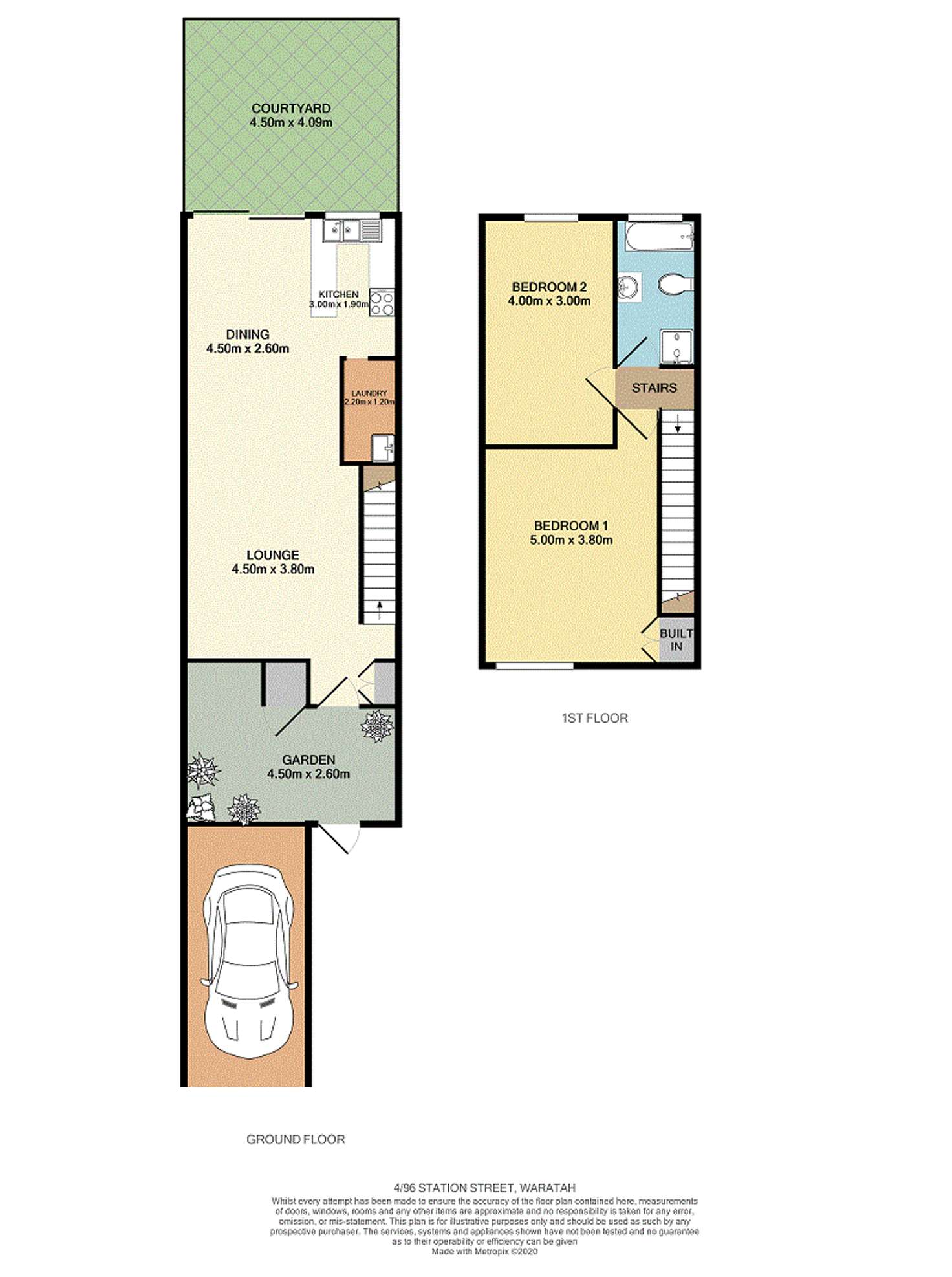 Floorplan of Homely townhouse listing, 4/96 Station Street, Waratah NSW 2298