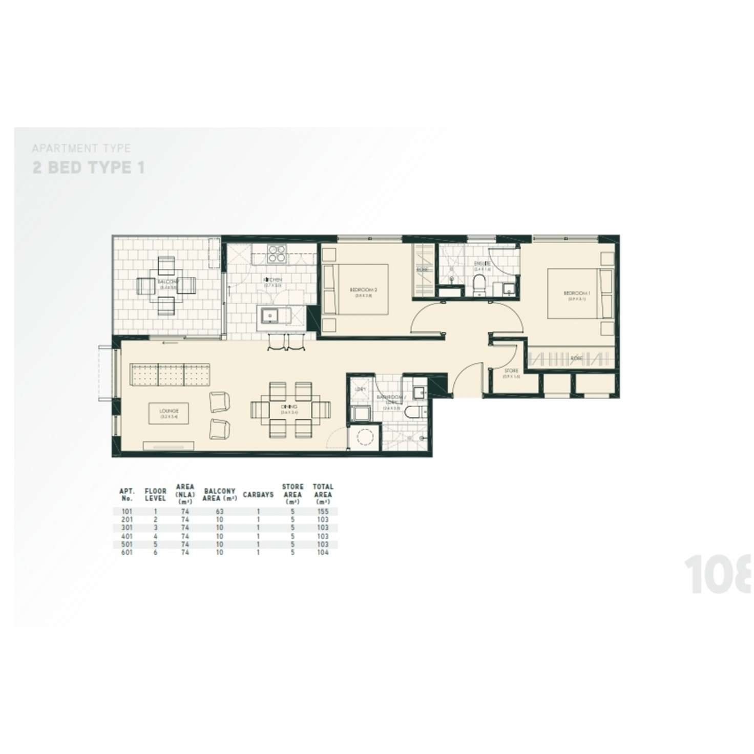 Floorplan of Homely apartment listing, 201/108 Bennett Street, East Perth WA 6004