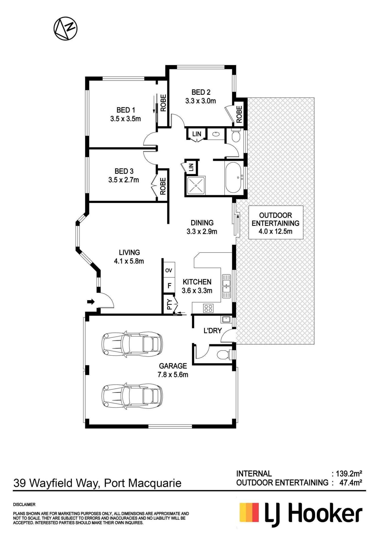Floorplan of Homely house listing, 39 Wayfield Way, Port Macquarie NSW 2444