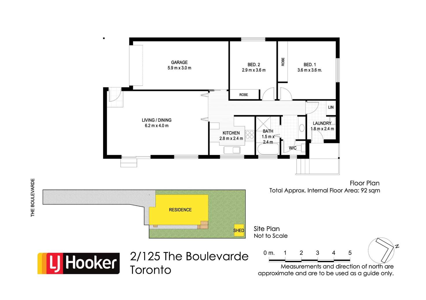 Floorplan of Homely unit listing, 2/125 The Boulevarde, Toronto NSW 2283