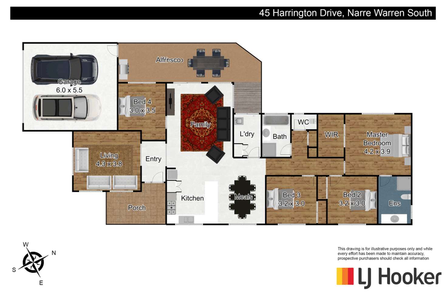 Floorplan of Homely house listing, 45 Harrington Drive, Narre Warren South VIC 3805