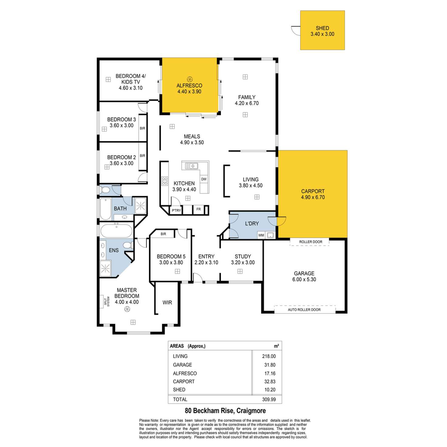 Floorplan of Homely house listing, 80 Beckham Rise, Craigmore SA 5114