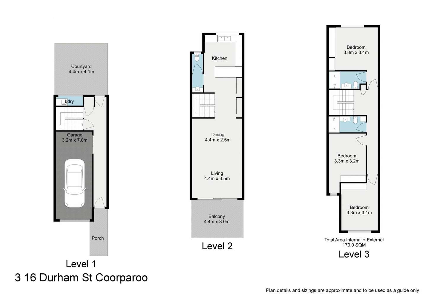 Floorplan of Homely townhouse listing, 3/16 Durham Street, Coorparoo QLD 4151