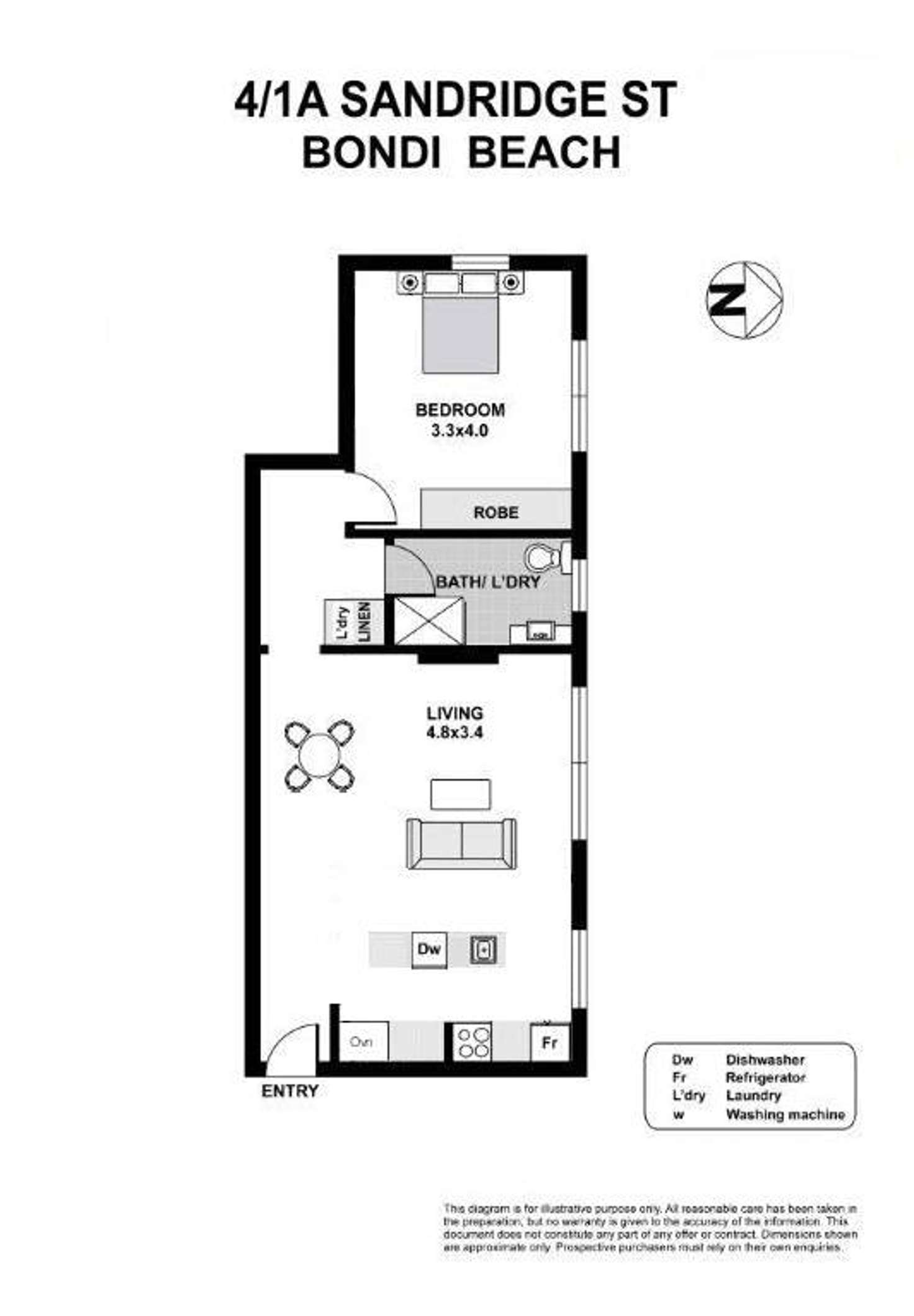 Floorplan of Homely apartment listing, 4/1A Sandridge Street, Bondi NSW 2026