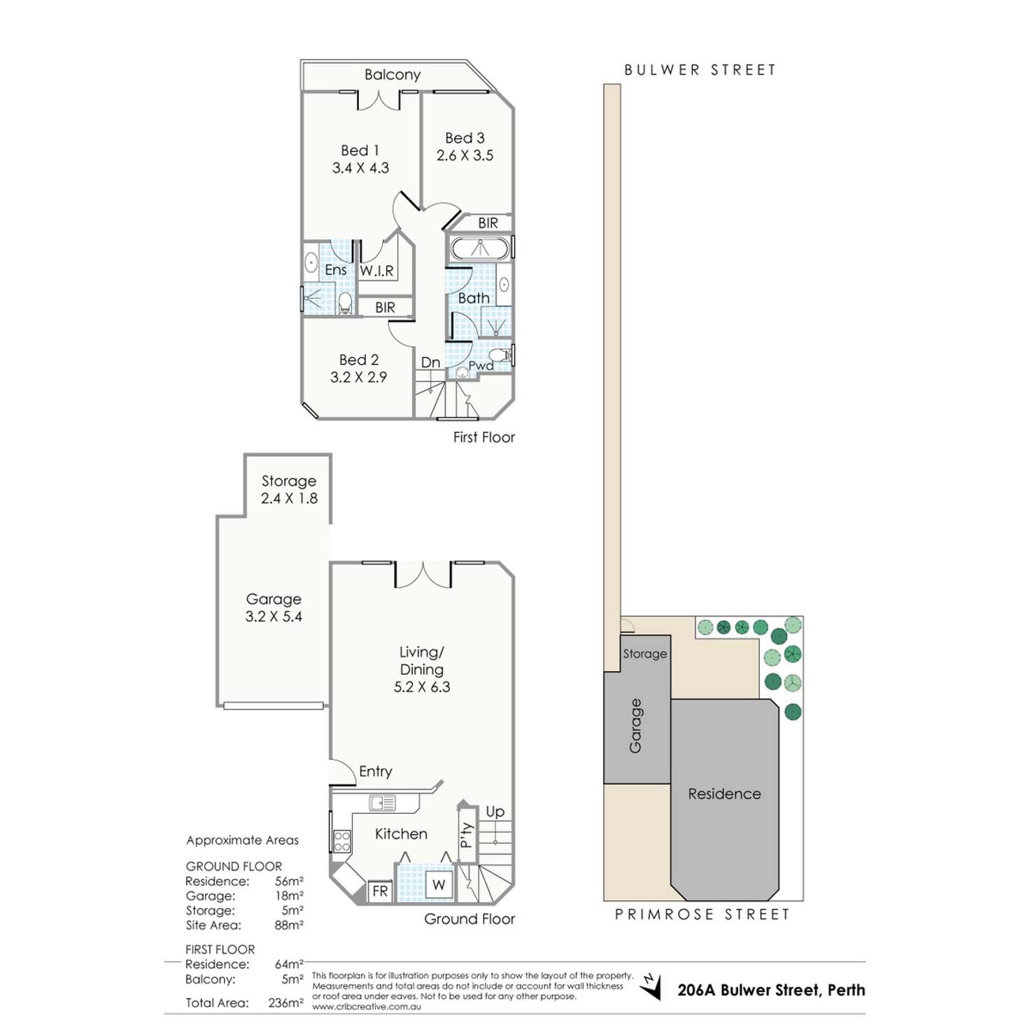 Floorplan of Homely house listing, 206A Bulwer Street, Perth WA 6000