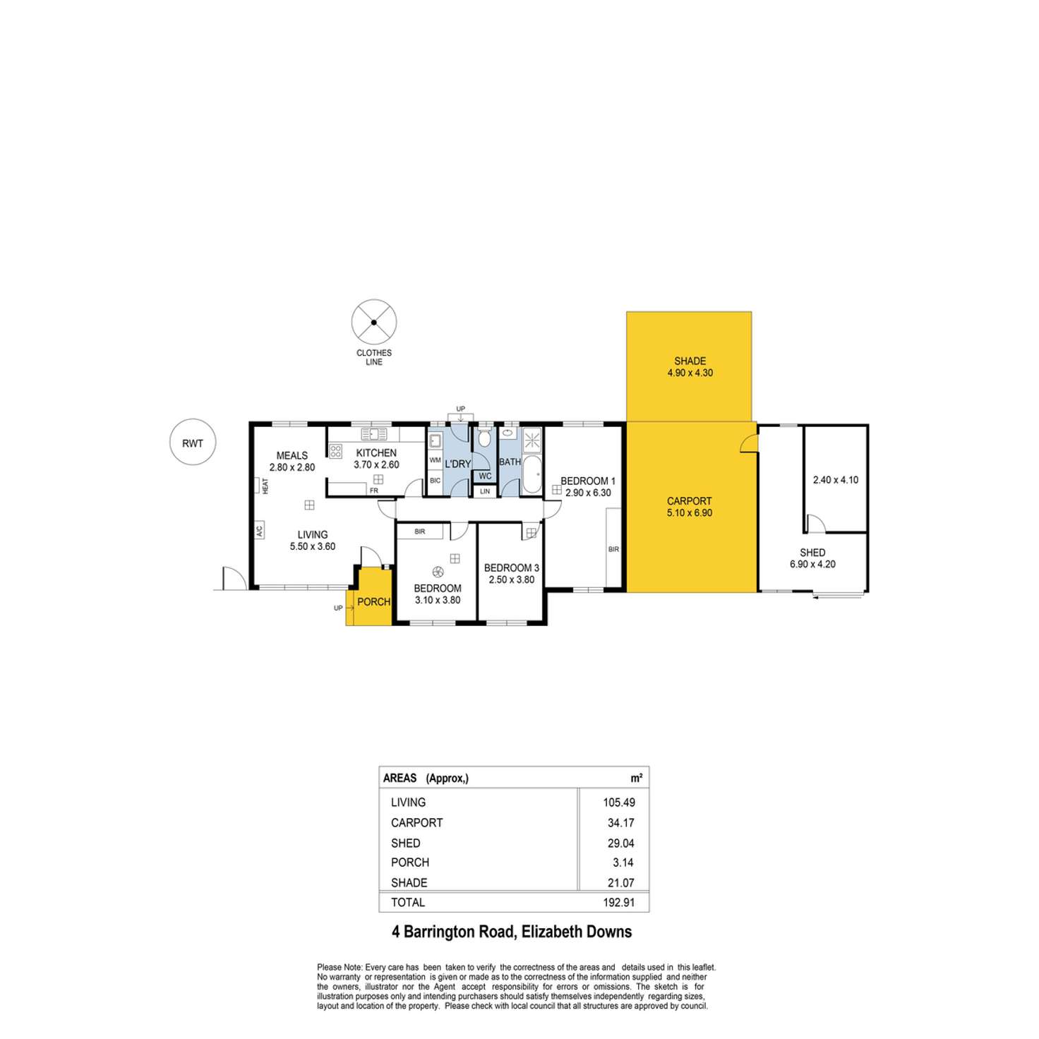 Floorplan of Homely house listing, 4 Barrington Road, Elizabeth Downs SA 5113