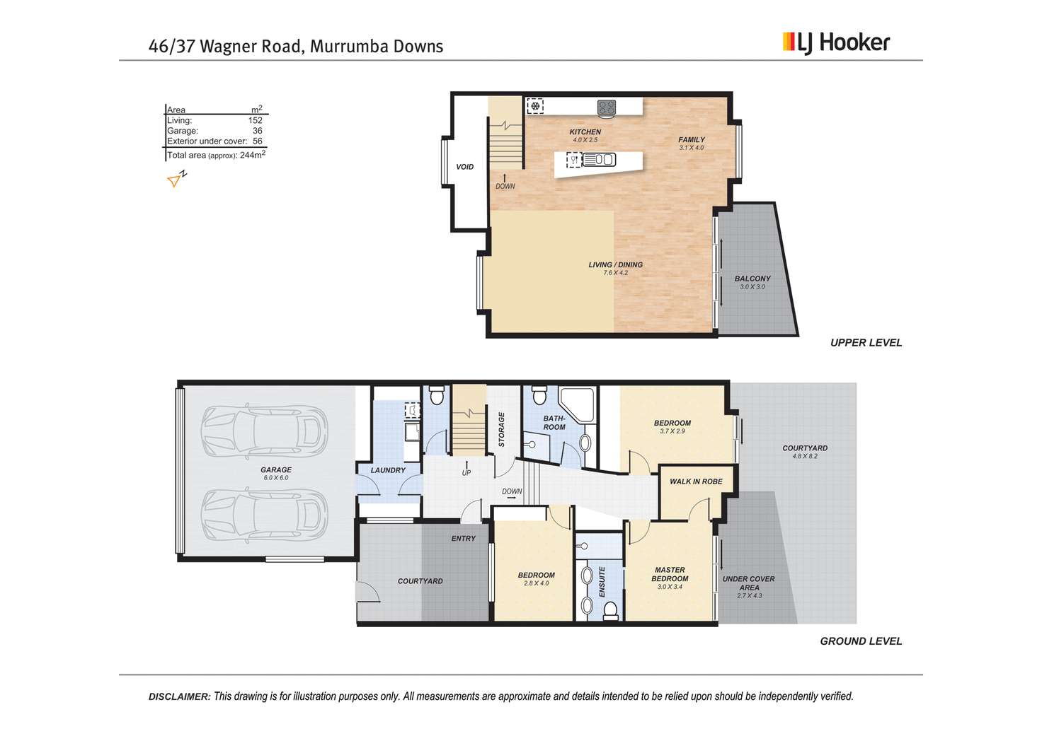 Floorplan of Homely townhouse listing, 46/37 Wagner Road, Murrumba Downs QLD 4503