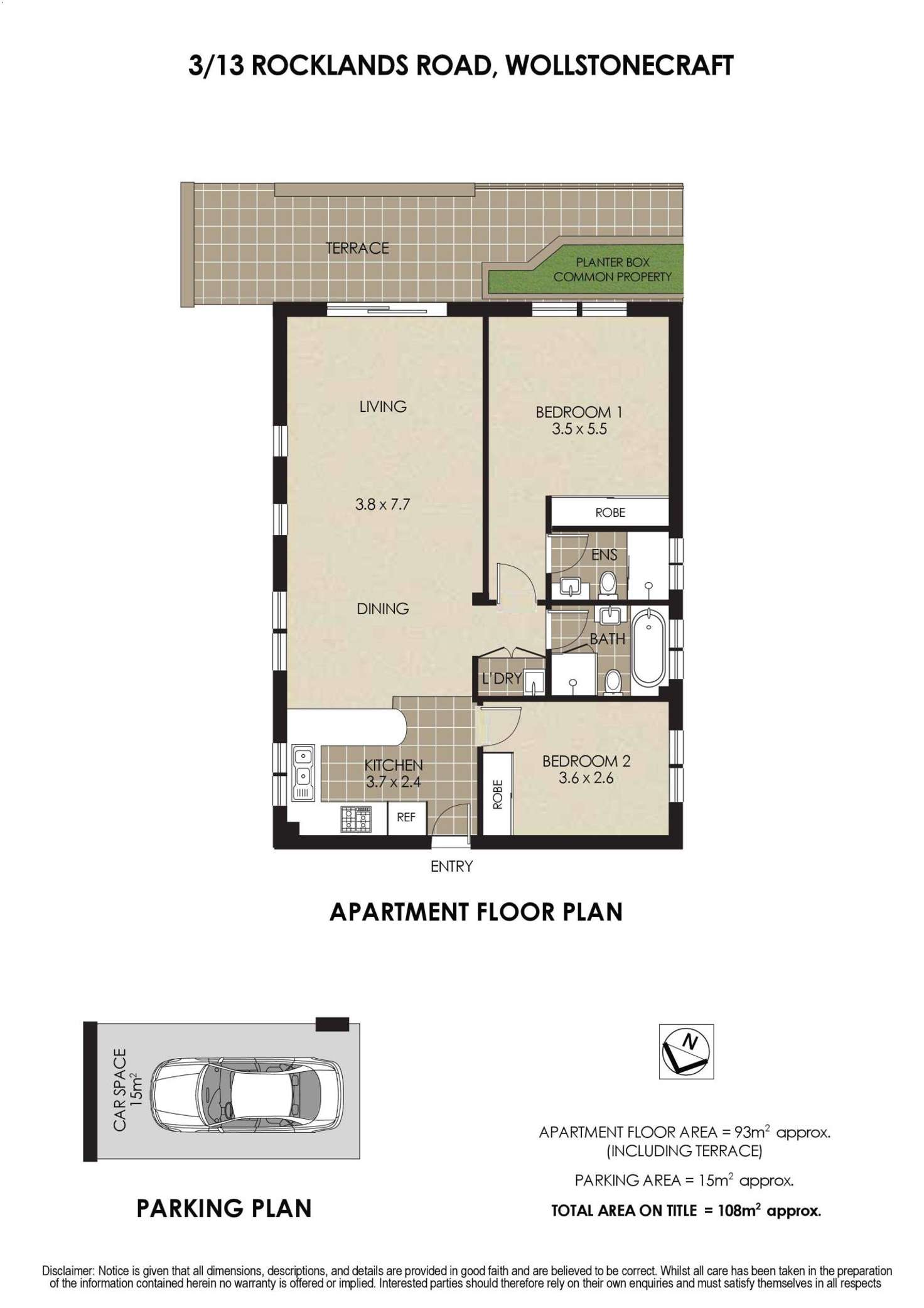 Floorplan of Homely apartment listing, 3/13 Rocklands Road, Wollstonecraft NSW 2065