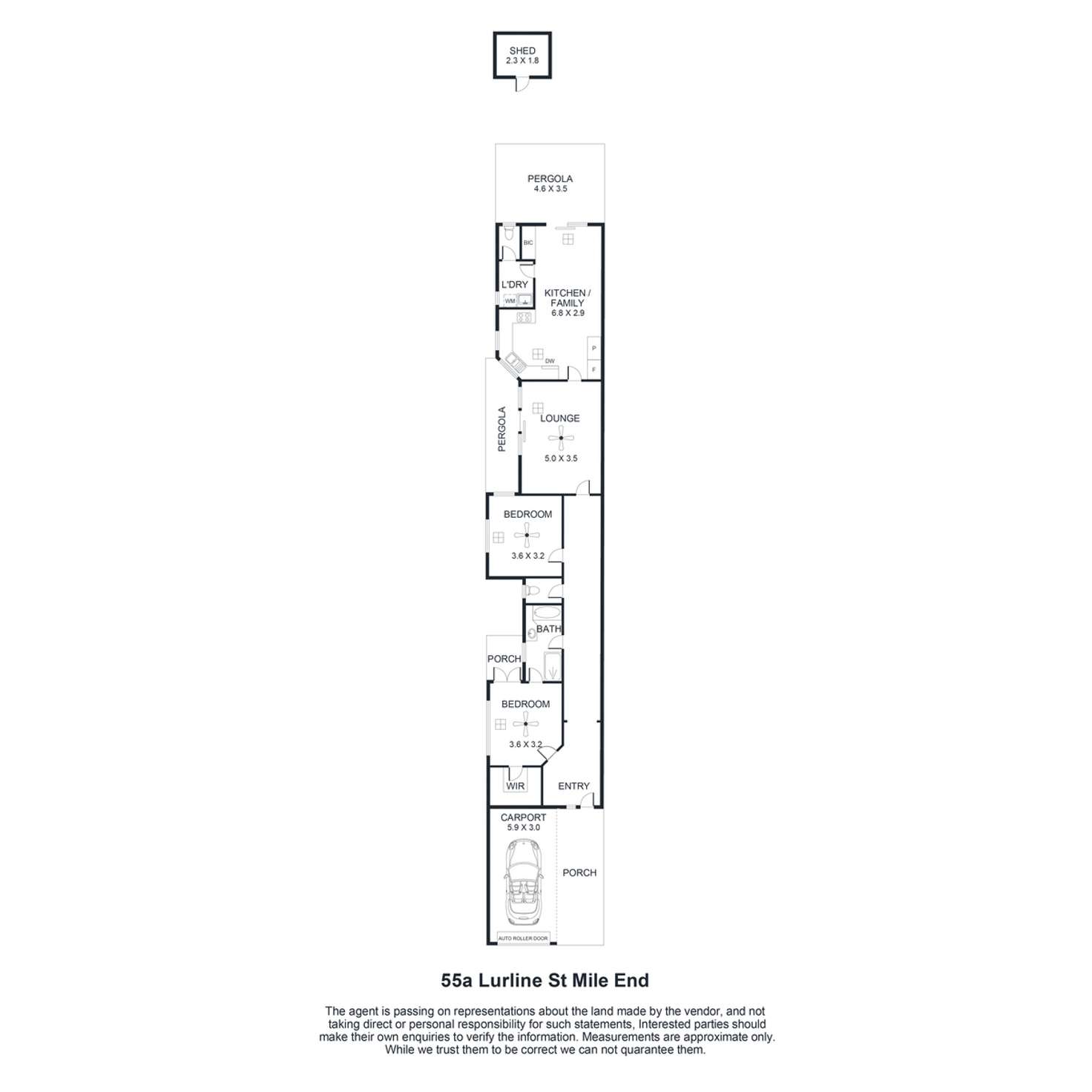 Floorplan of Homely house listing, 55a Lurline Street, Mile End SA 5031