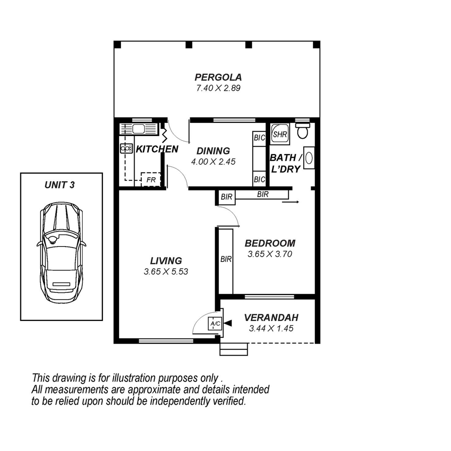 Floorplan of Homely unit listing, 3/93 Alexandra Avenue, Toorak Gardens SA 5065