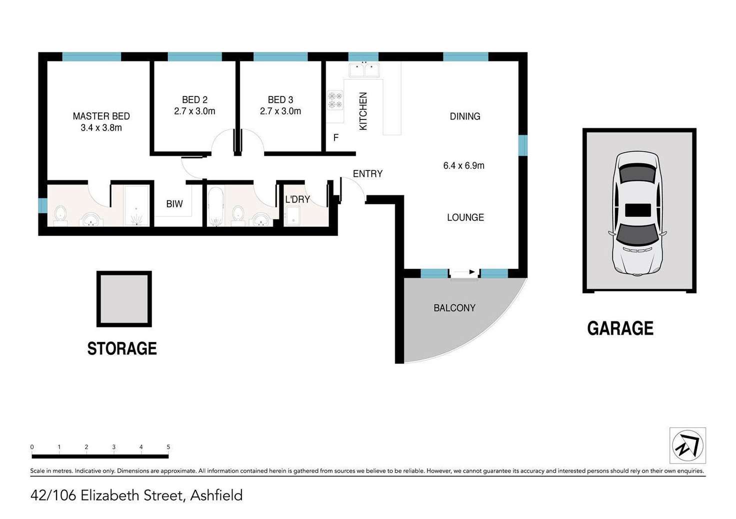 Floorplan of Homely unit listing, 42/106 Elizabeth Street, Ashfield NSW 2131