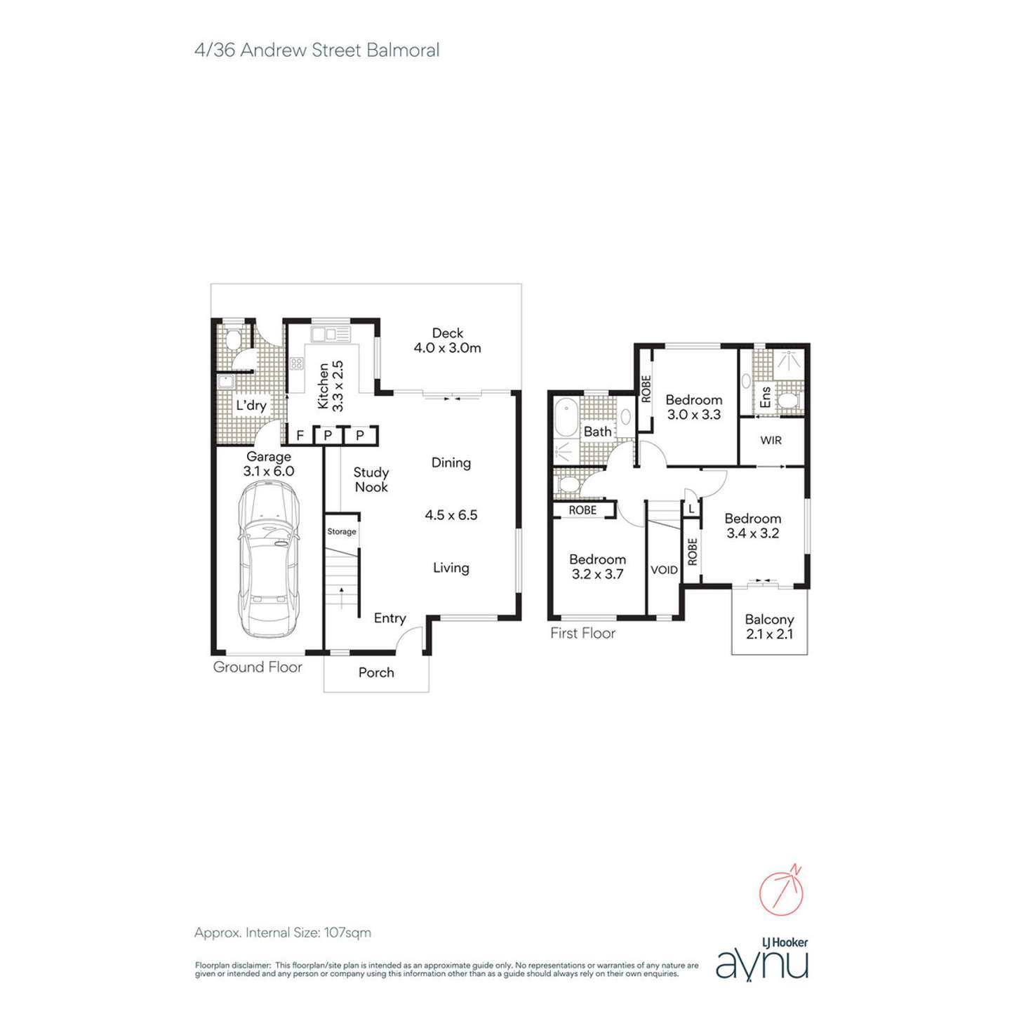 Floorplan of Homely townhouse listing, 4/36 Andrew Street, Balmoral QLD 4171