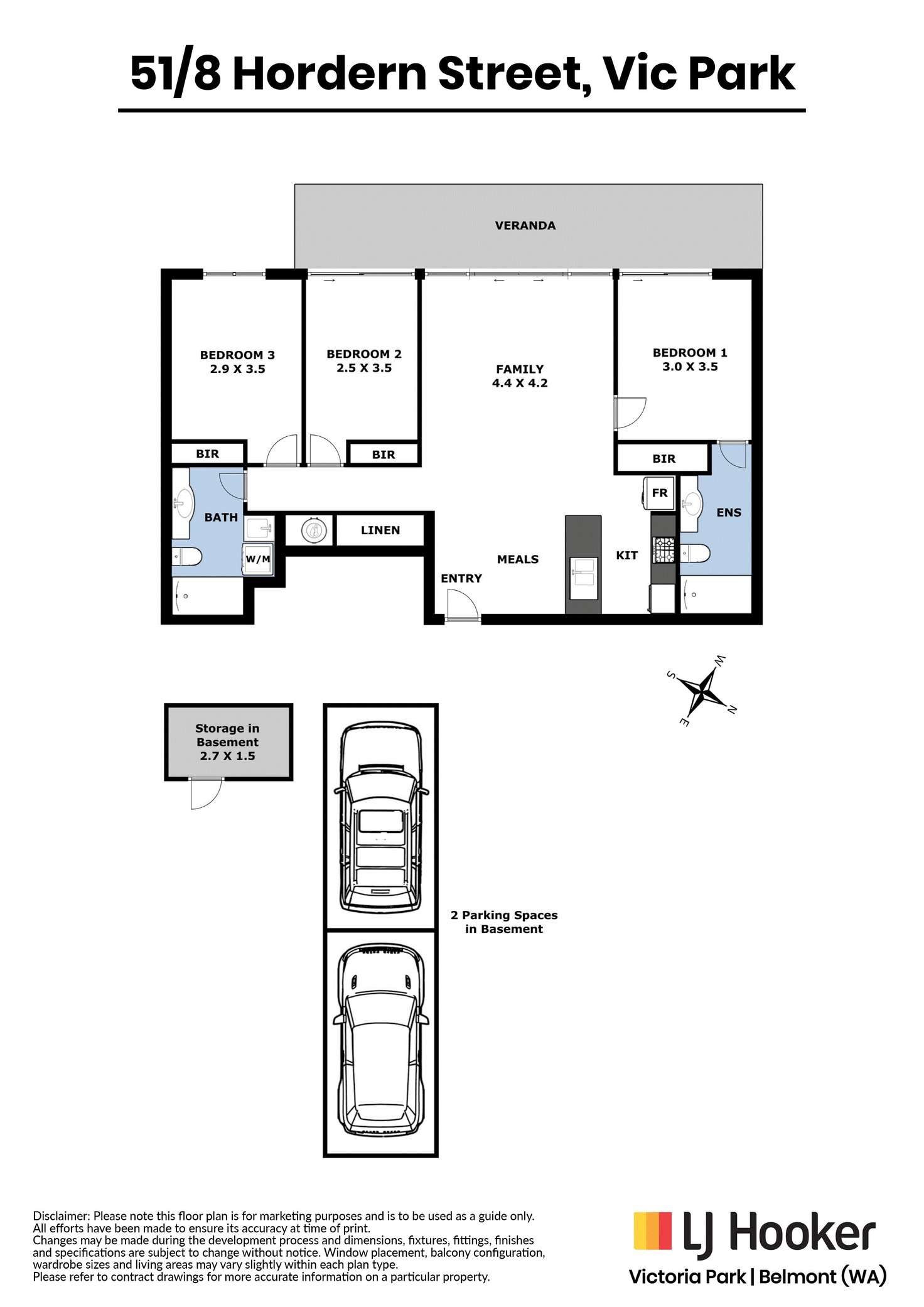 Floorplan of Homely apartment listing, 51/8 Hordern Street, Victoria Park WA 6100