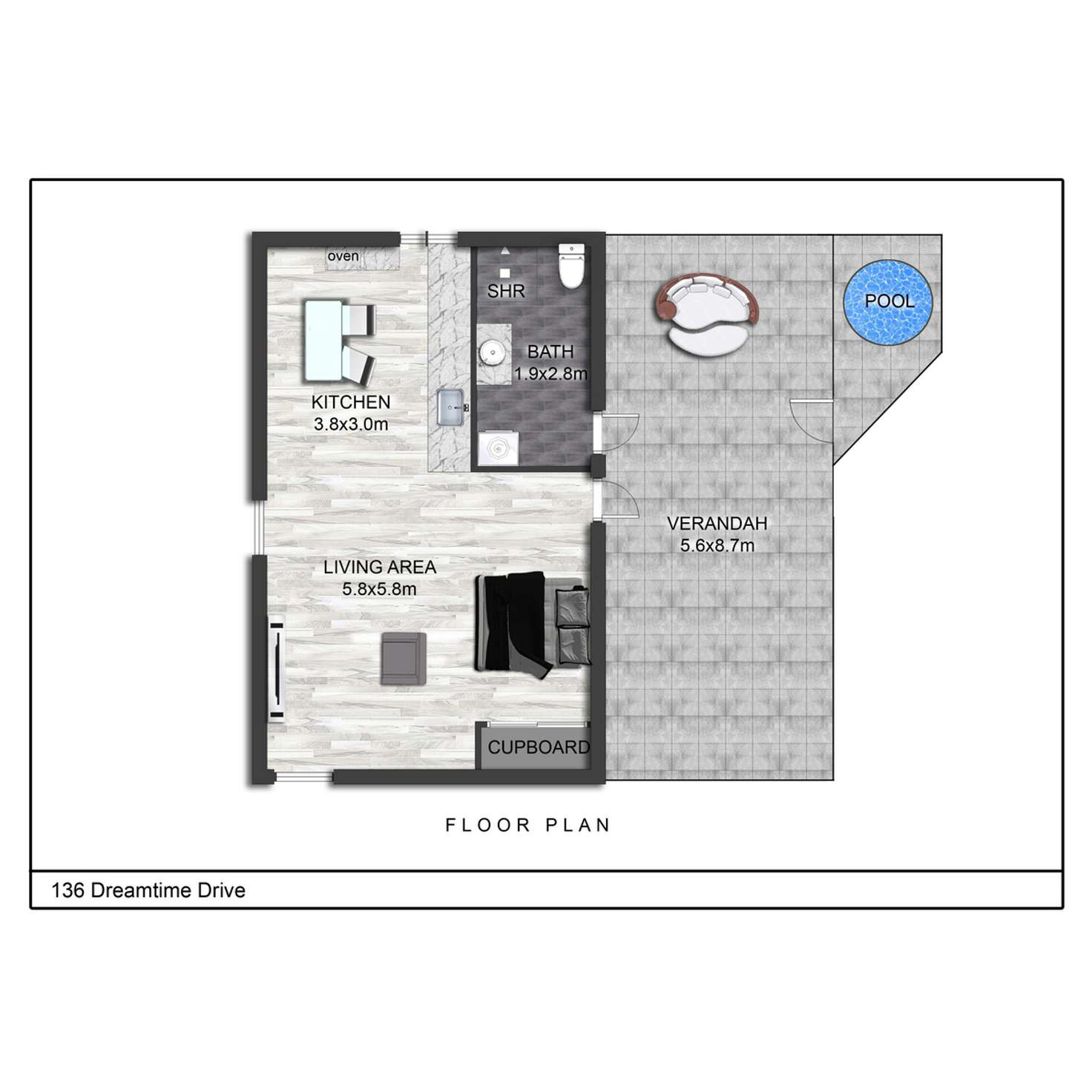 Floorplan of Homely acreageSemiRural listing, 136 Dreamtime Drive, Mcminns Lagoon NT 822