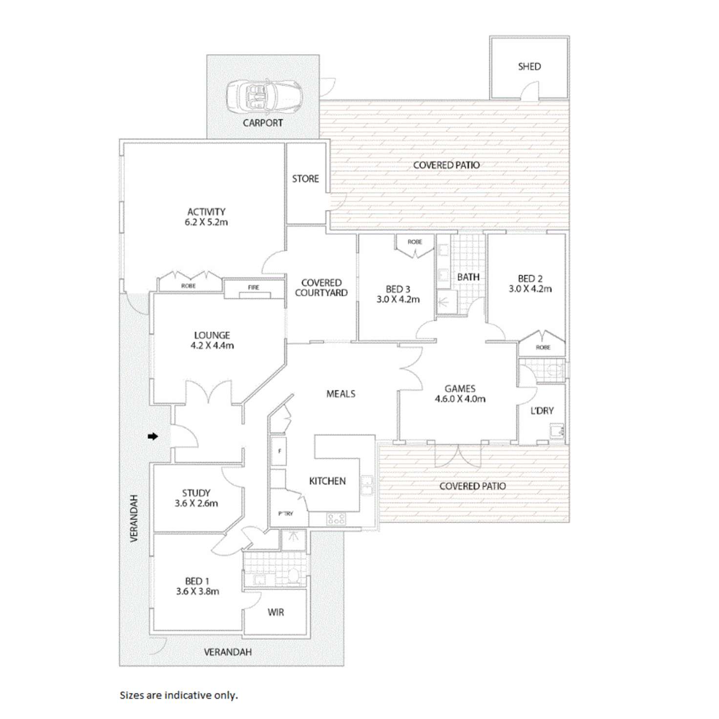 Floorplan of Homely house listing, 2 Denic Rise, Leeming WA 6149