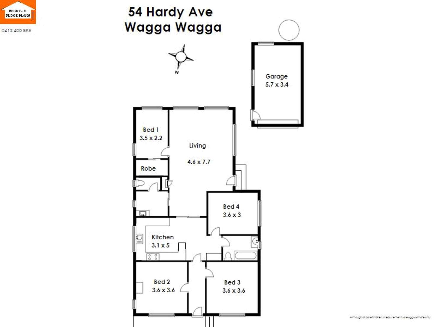 Floorplan of Homely house listing, 54 Hardy Avenue, Wagga Wagga NSW 2650